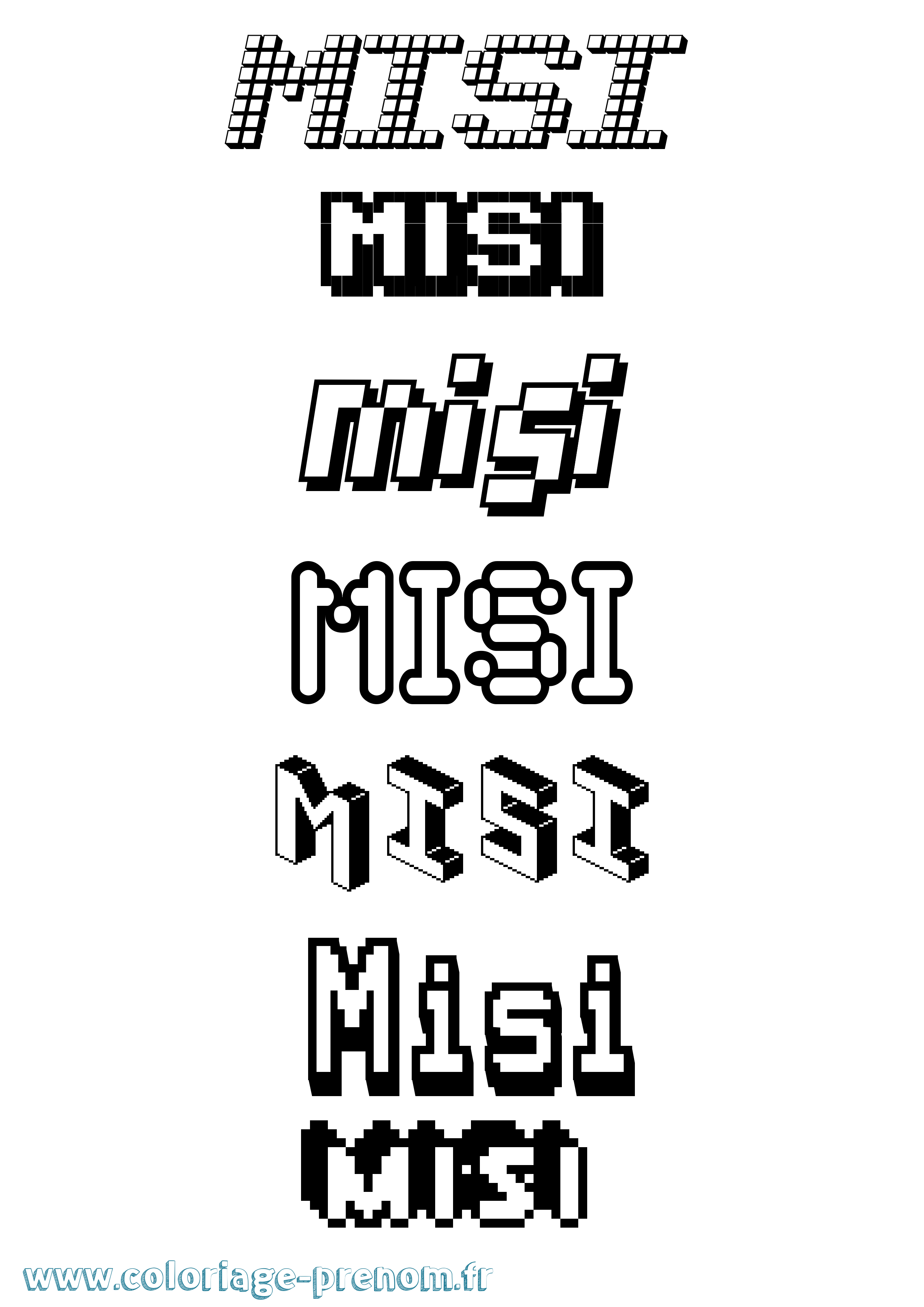 Coloriage Misi Pixel Coloriage prénom Misi Pixel