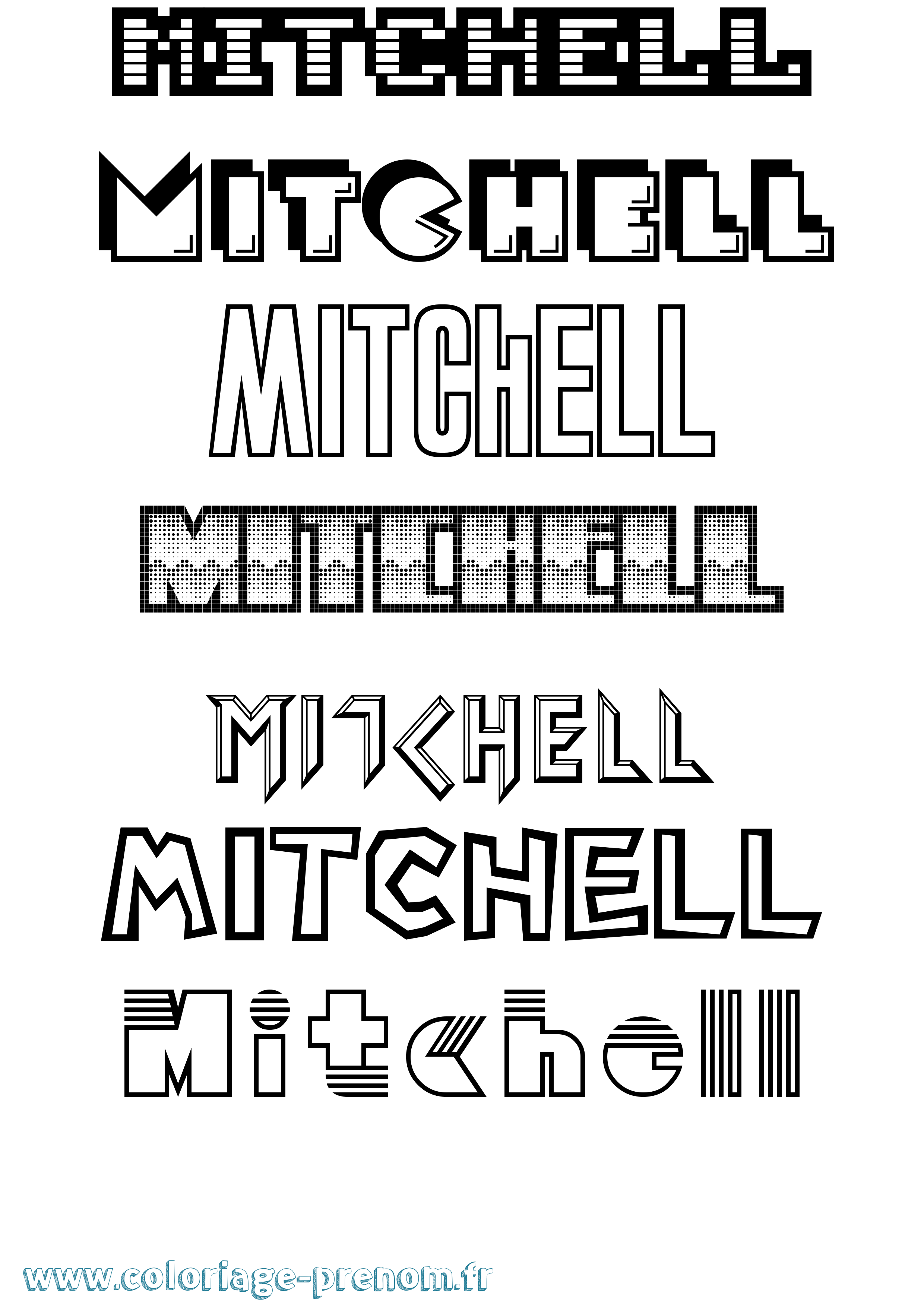 Coloriage Mitchell Jeux Vidéos Coloriage prénom Mitchell Jeux Vidéos