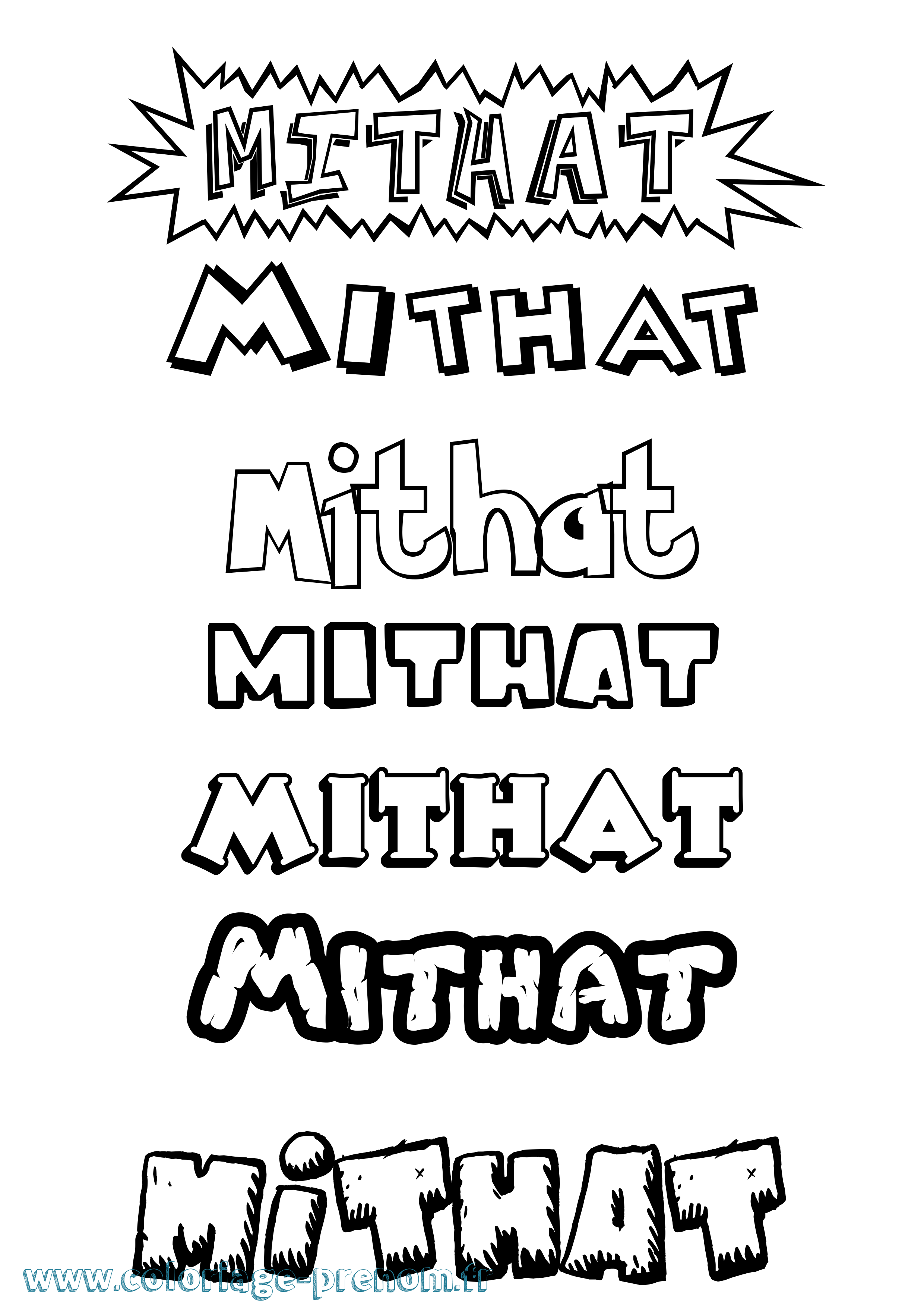 Coloriage Mithat Dessin Animé Coloriage prénom Mithat Dessin Animé