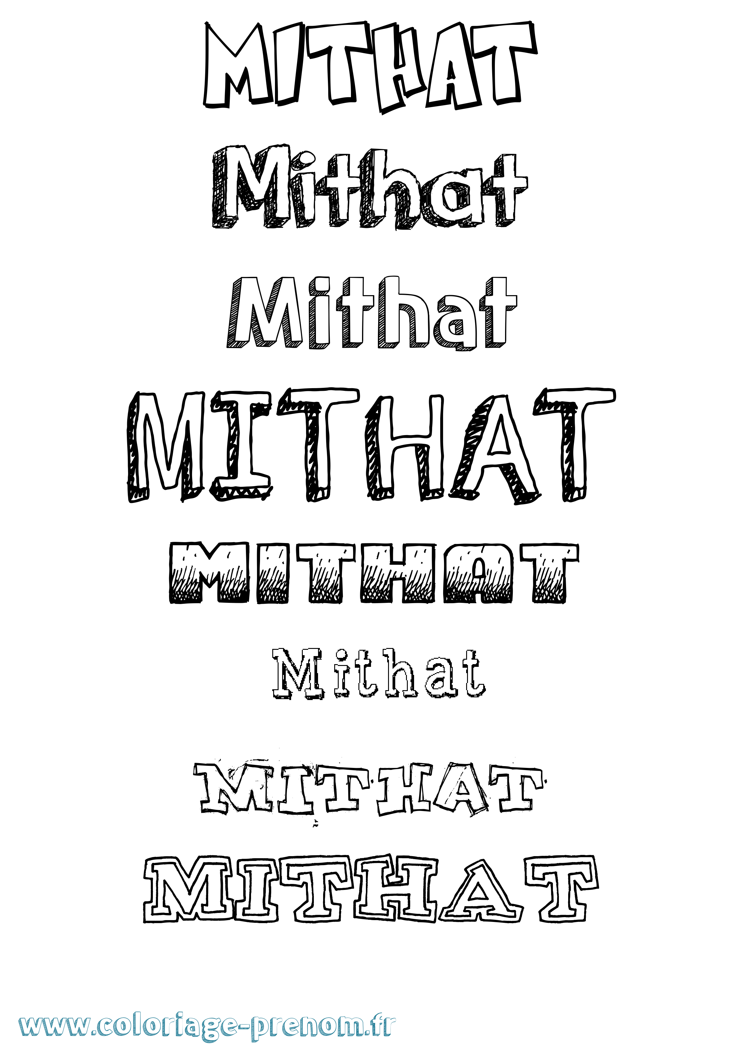 Coloriage Mithat Dessiné Coloriage prénom Mithat Dessiné