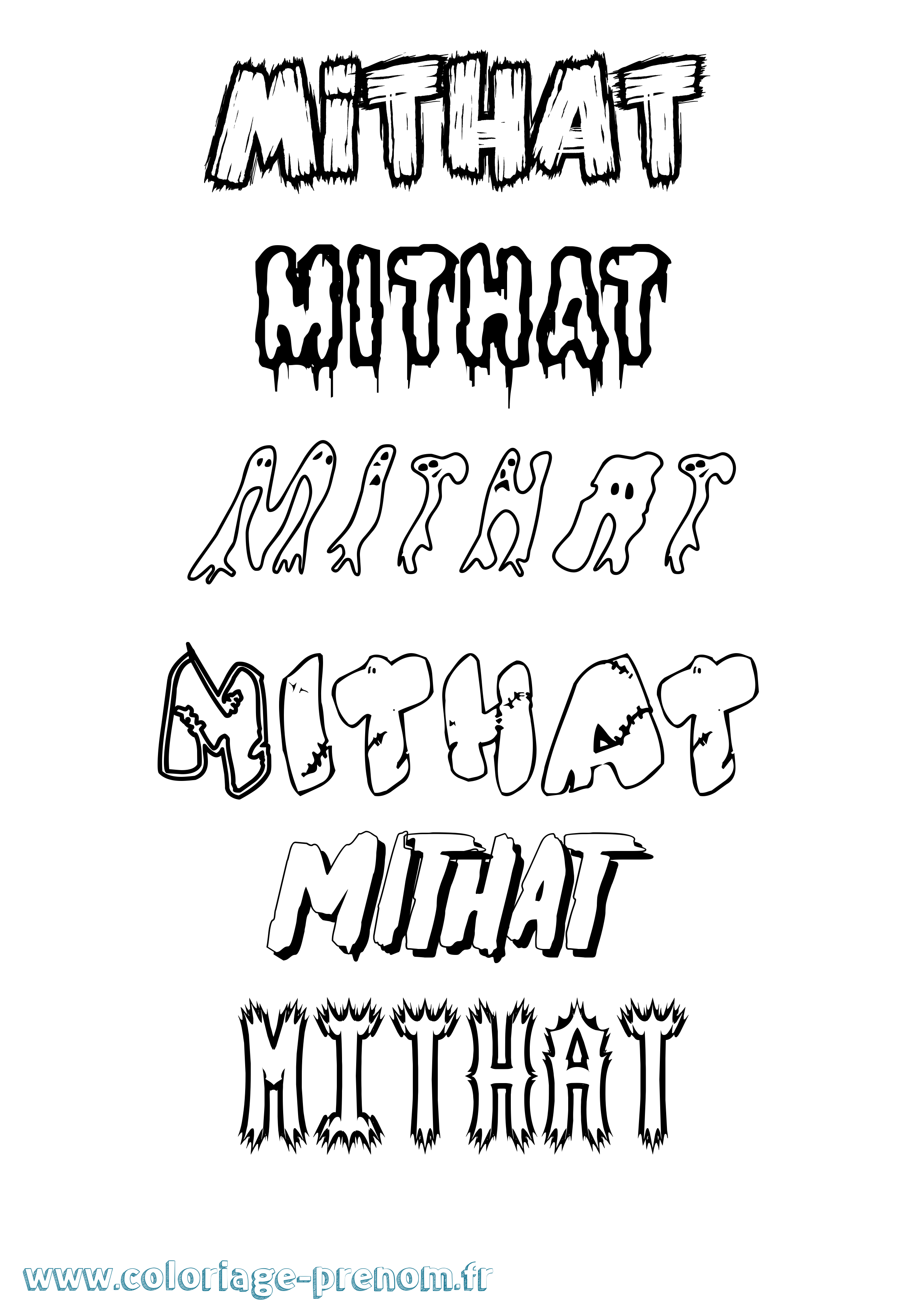Coloriage Mithat Frisson Coloriage prénom Mithat Frisson