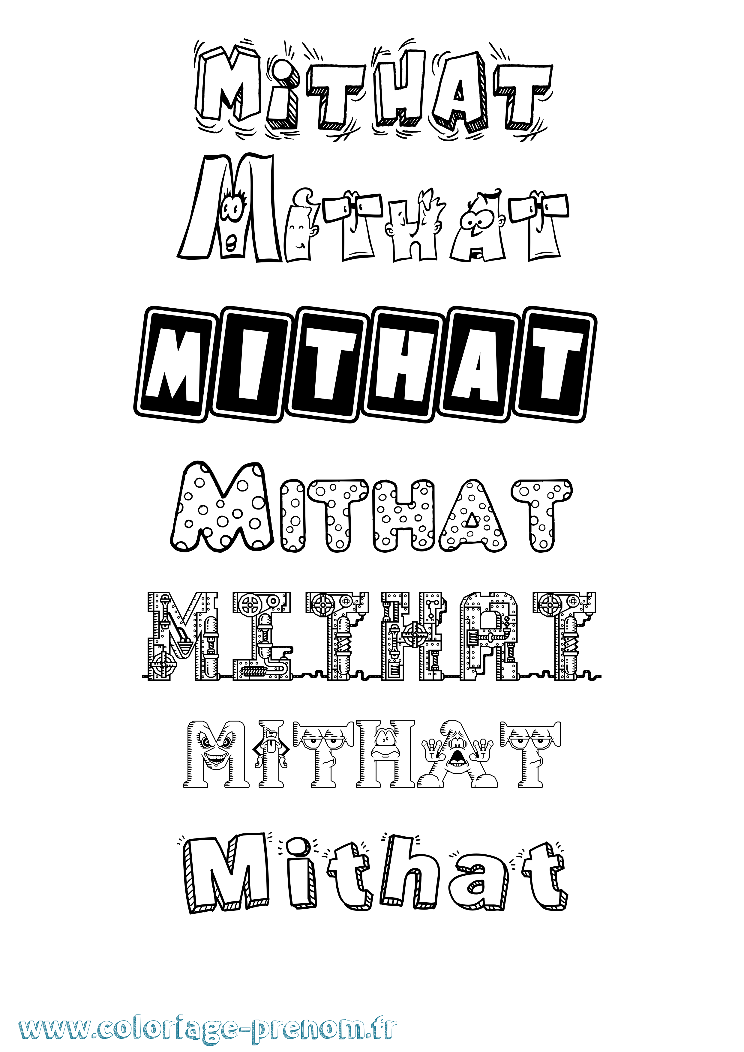 Coloriage Mithat Fun Coloriage prénom Mithat Fun