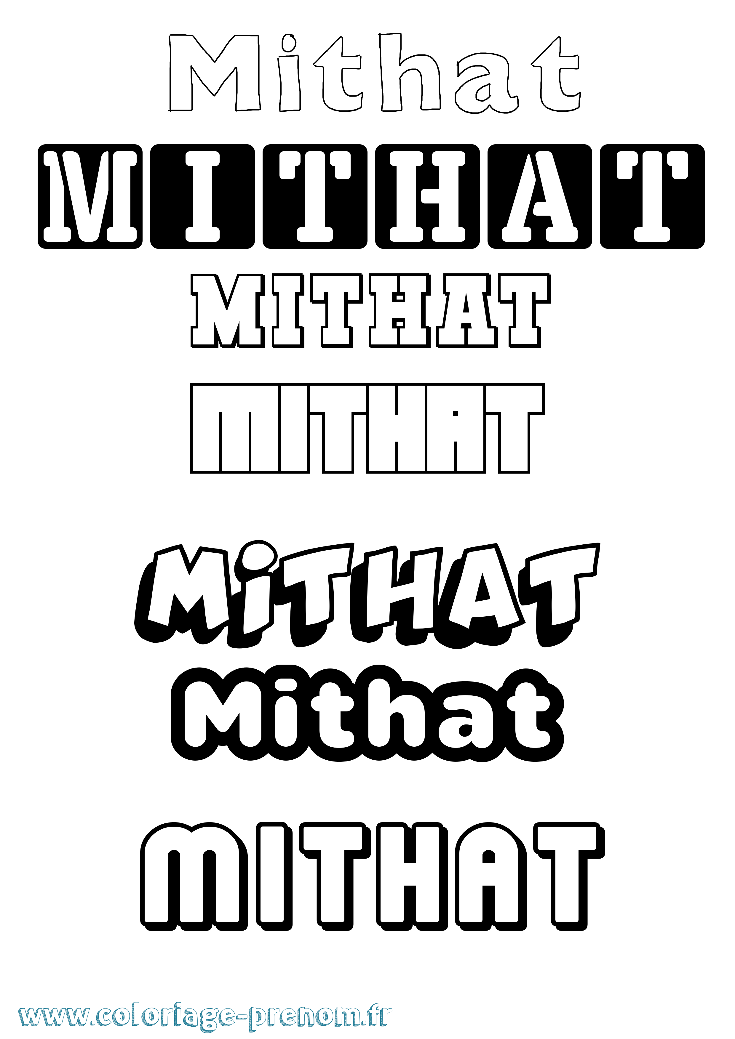 Coloriage Mithat Simple Coloriage prénom Mithat Simple