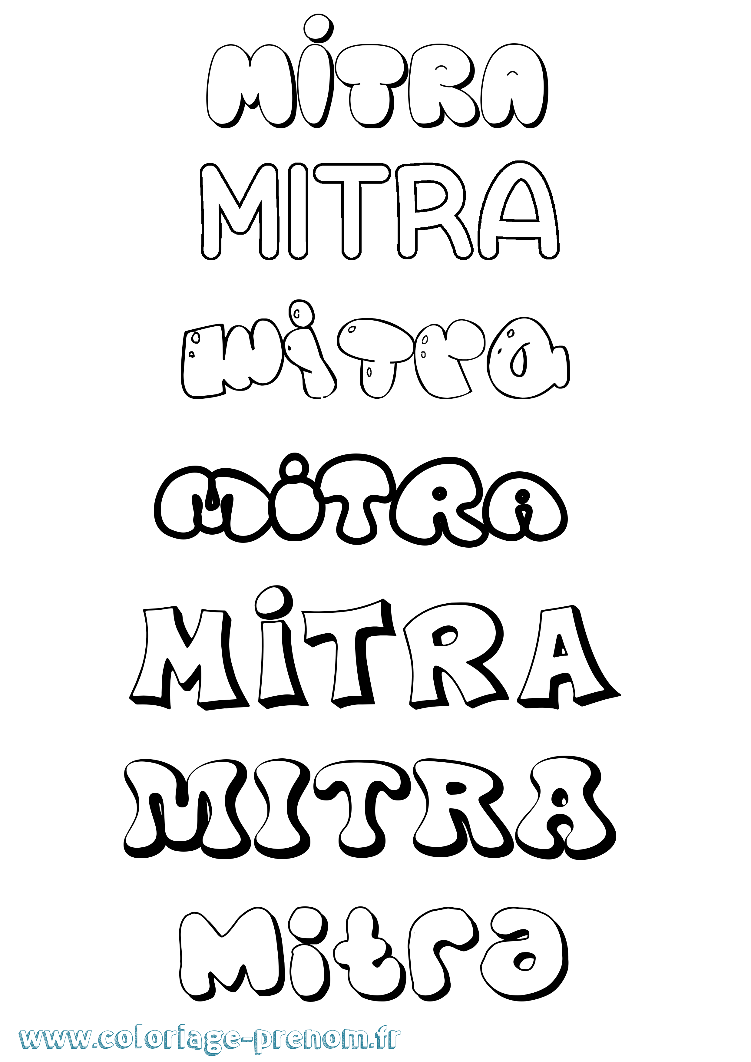 Coloriage Mitra Bubble Coloriage prénom Mitra Bubble