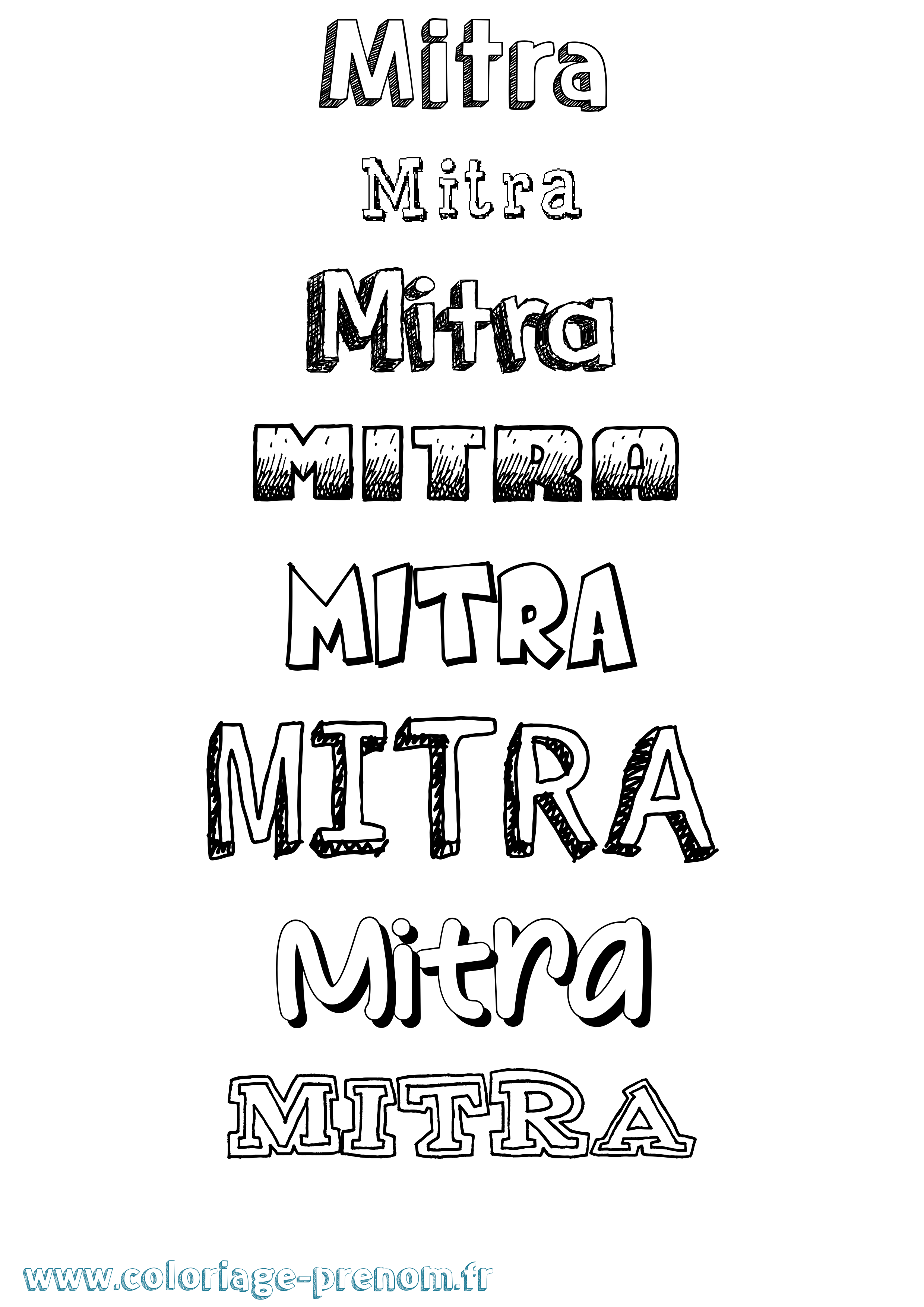 Coloriage Mitra Dessiné Coloriage prénom Mitra Dessiné