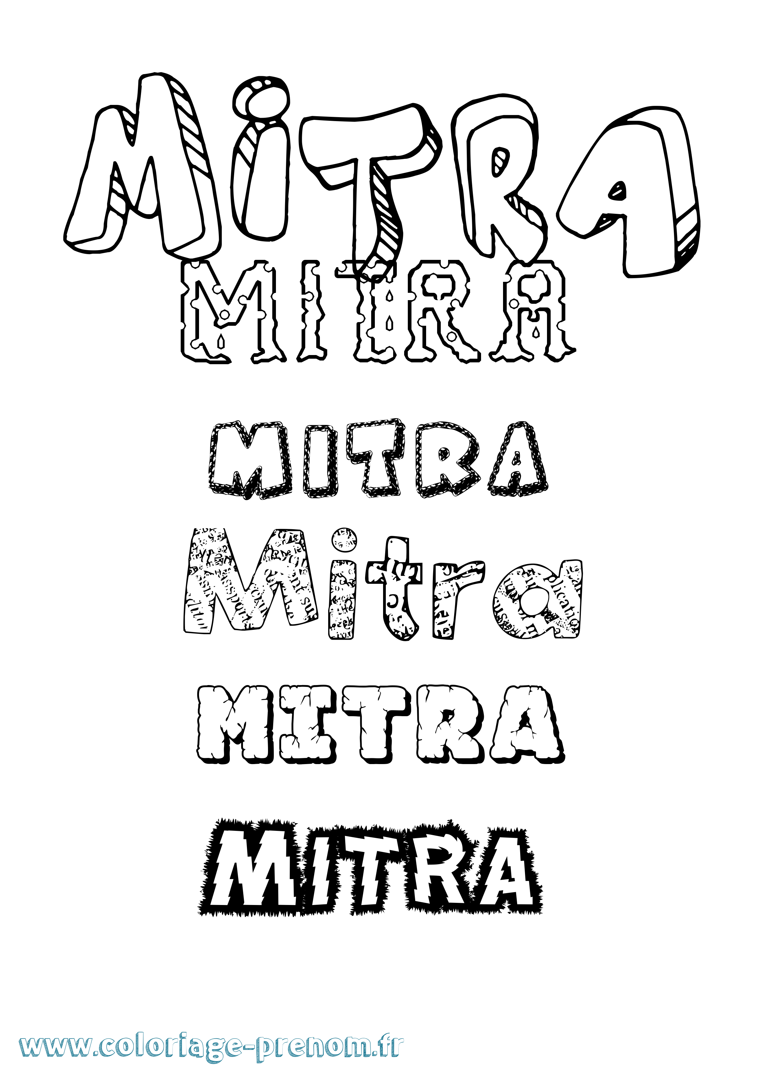 Coloriage Mitra Destructuré Coloriage prénom Mitra Destructuré