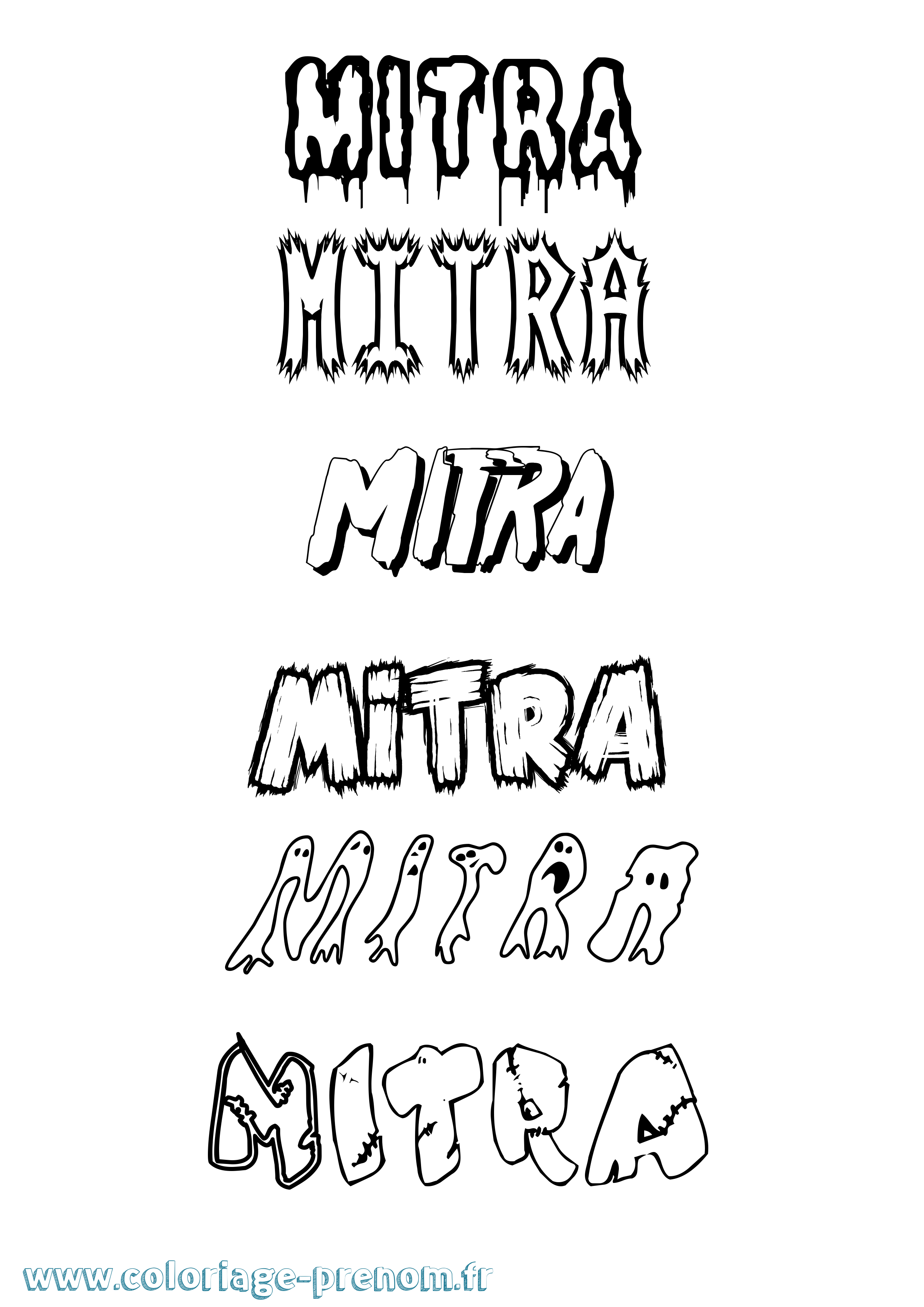 Coloriage Mitra Frisson Coloriage prénom Mitra Frisson