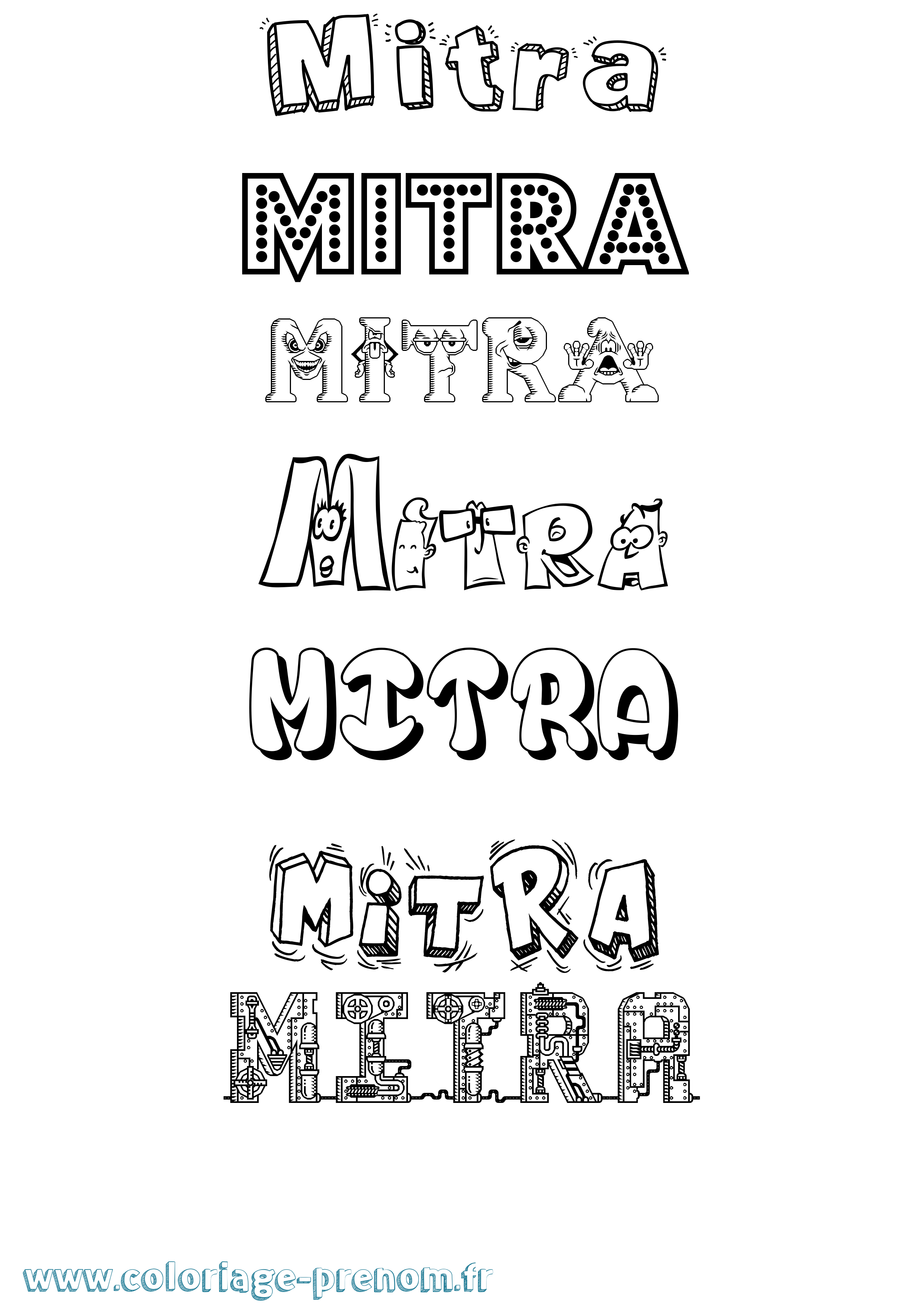 Coloriage Mitra Fun Coloriage prénom Mitra Fun