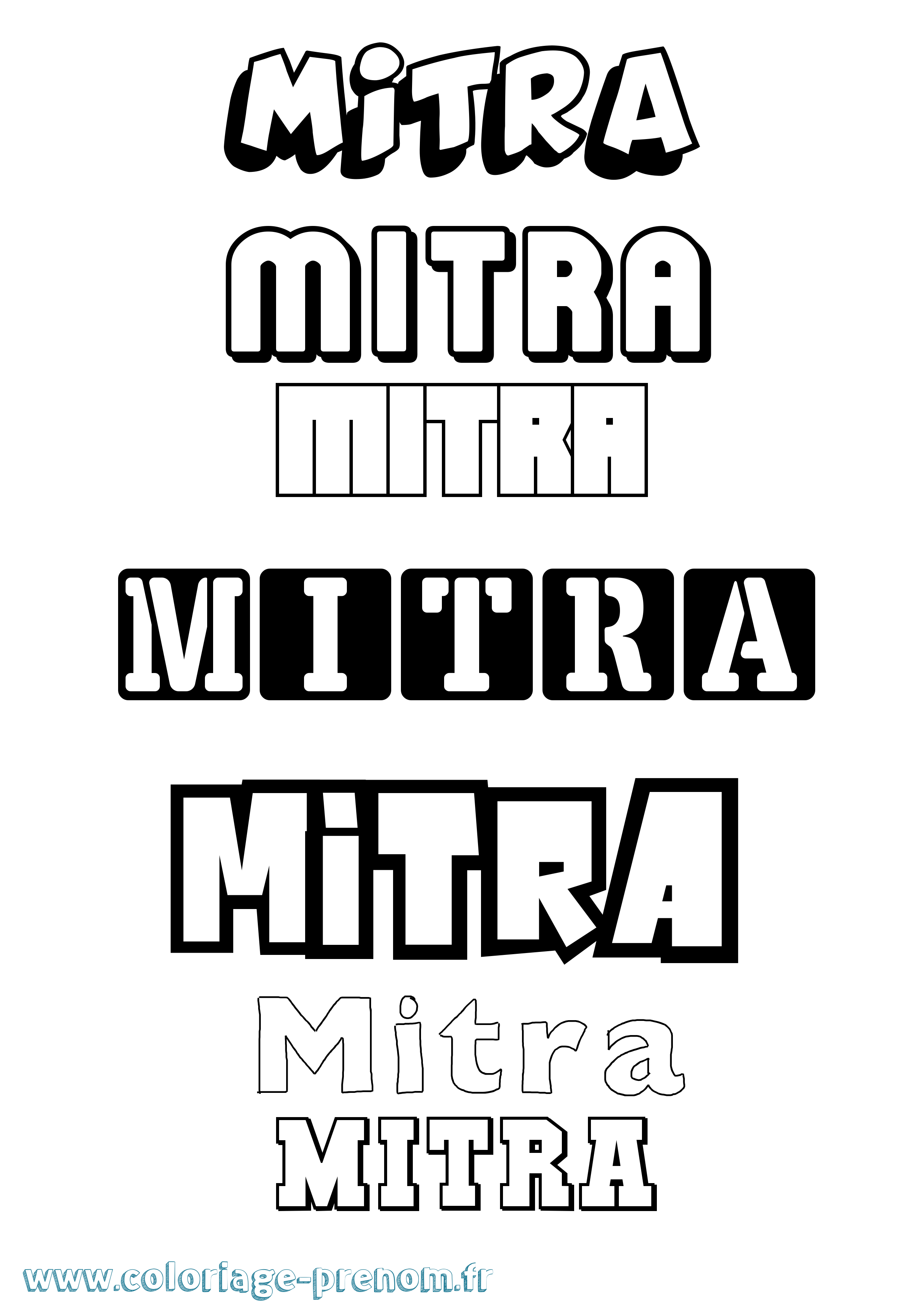 Coloriage Mitra Simple Coloriage prénom Mitra Simple