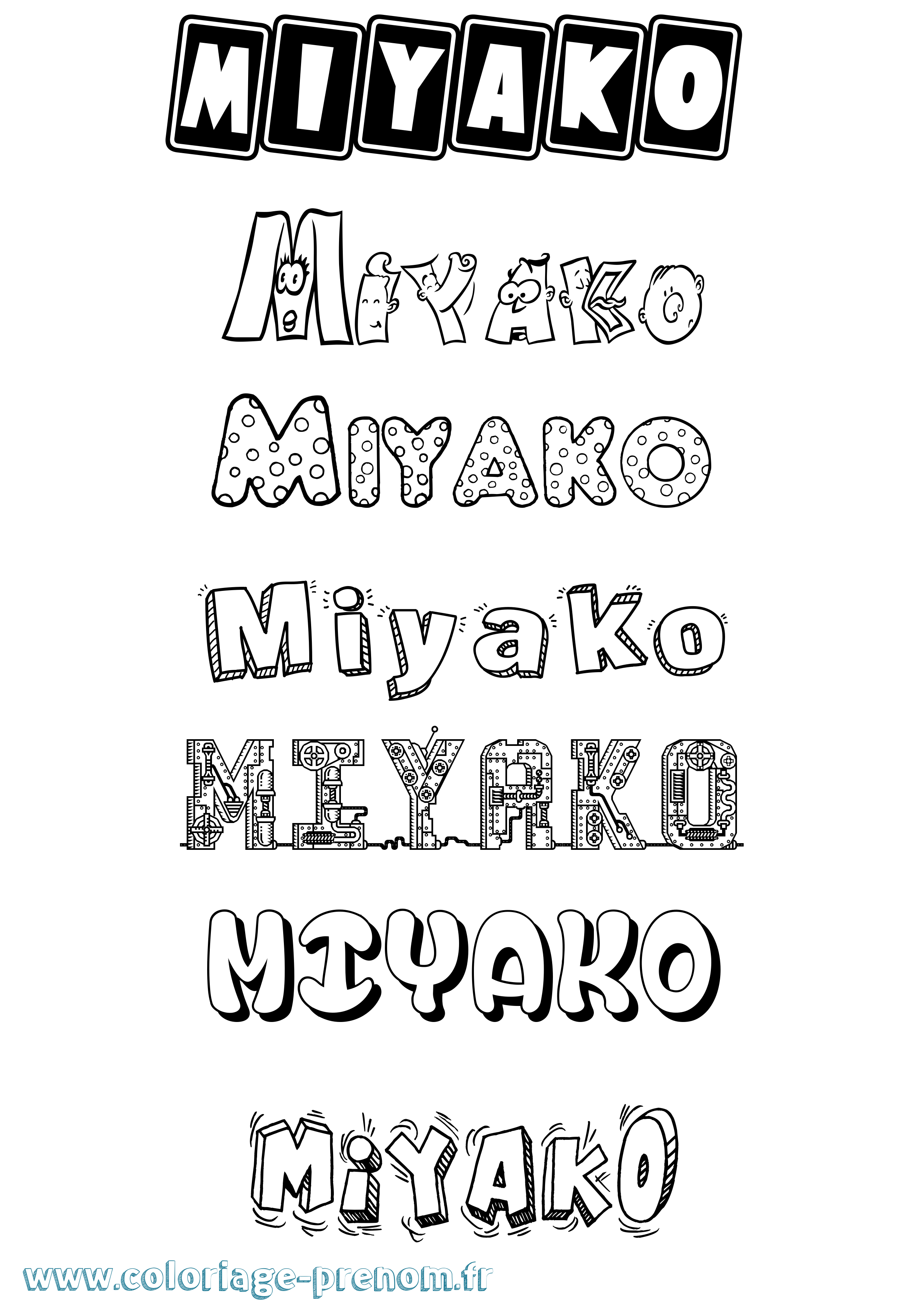 Coloriage Miyako Fun Coloriage prénom Miyako Fun