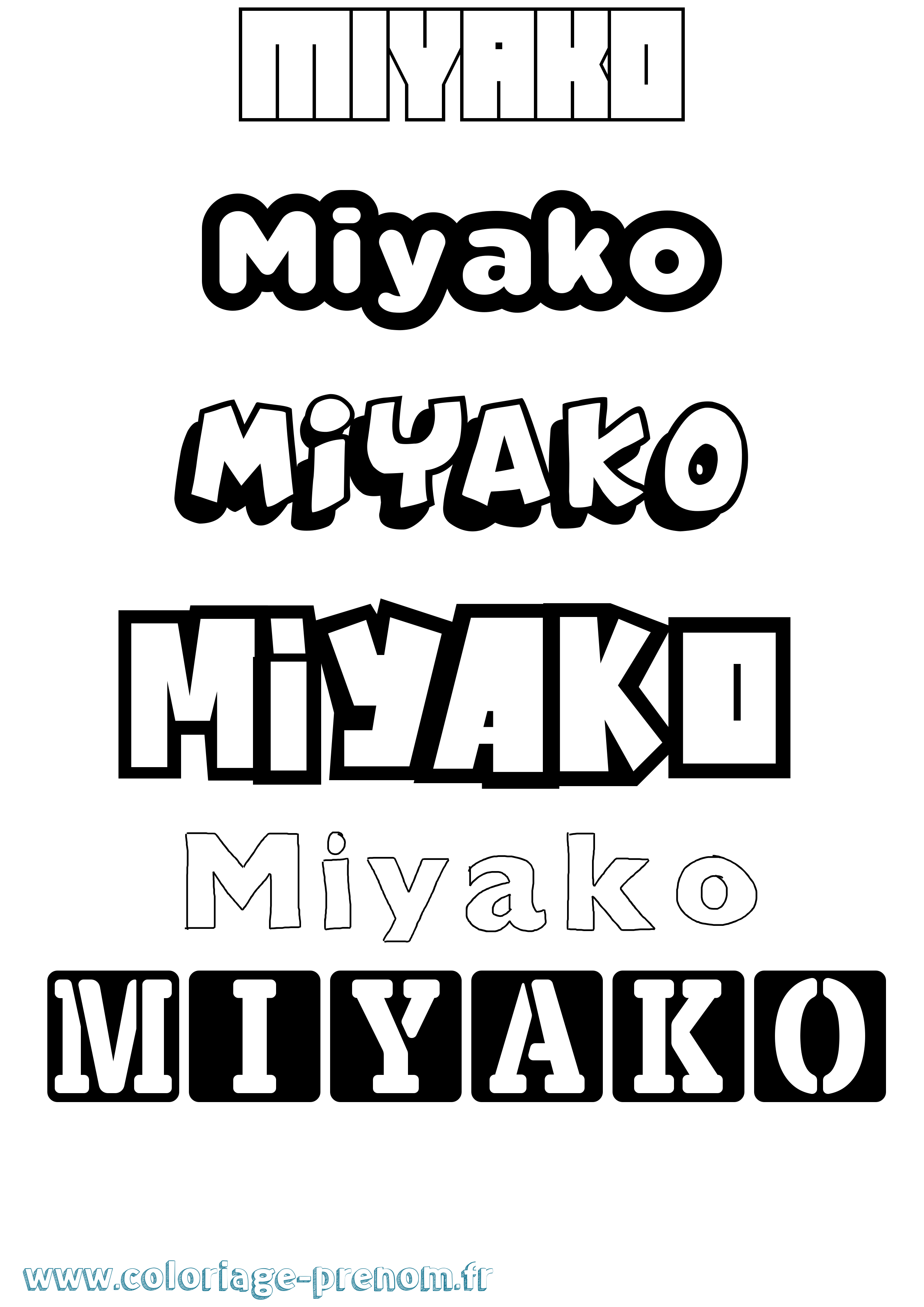 Coloriage Miyako Simple Coloriage prénom Miyako Simple