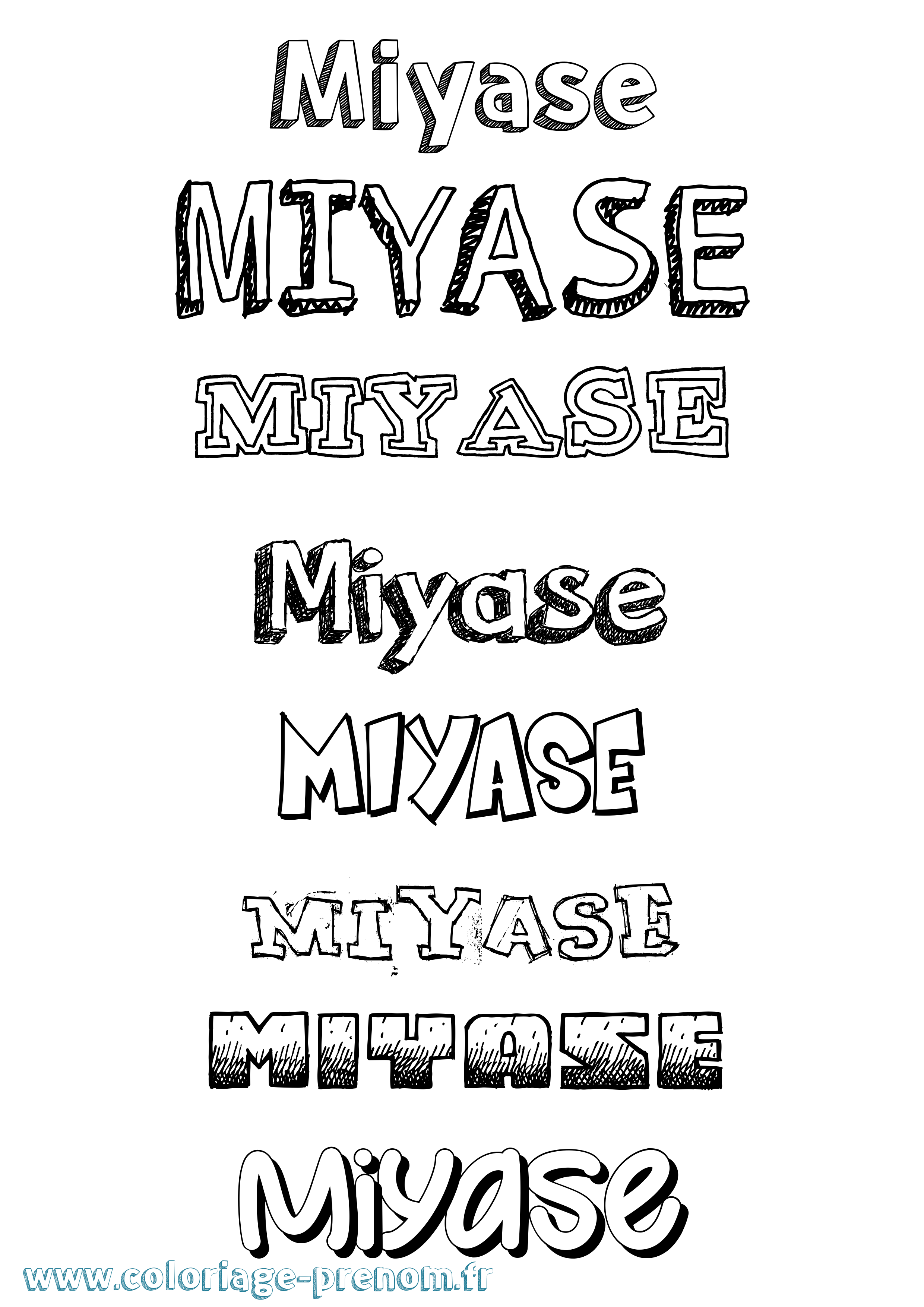 Coloriage Miyase Dessiné Coloriage prénom Miyase Dessiné