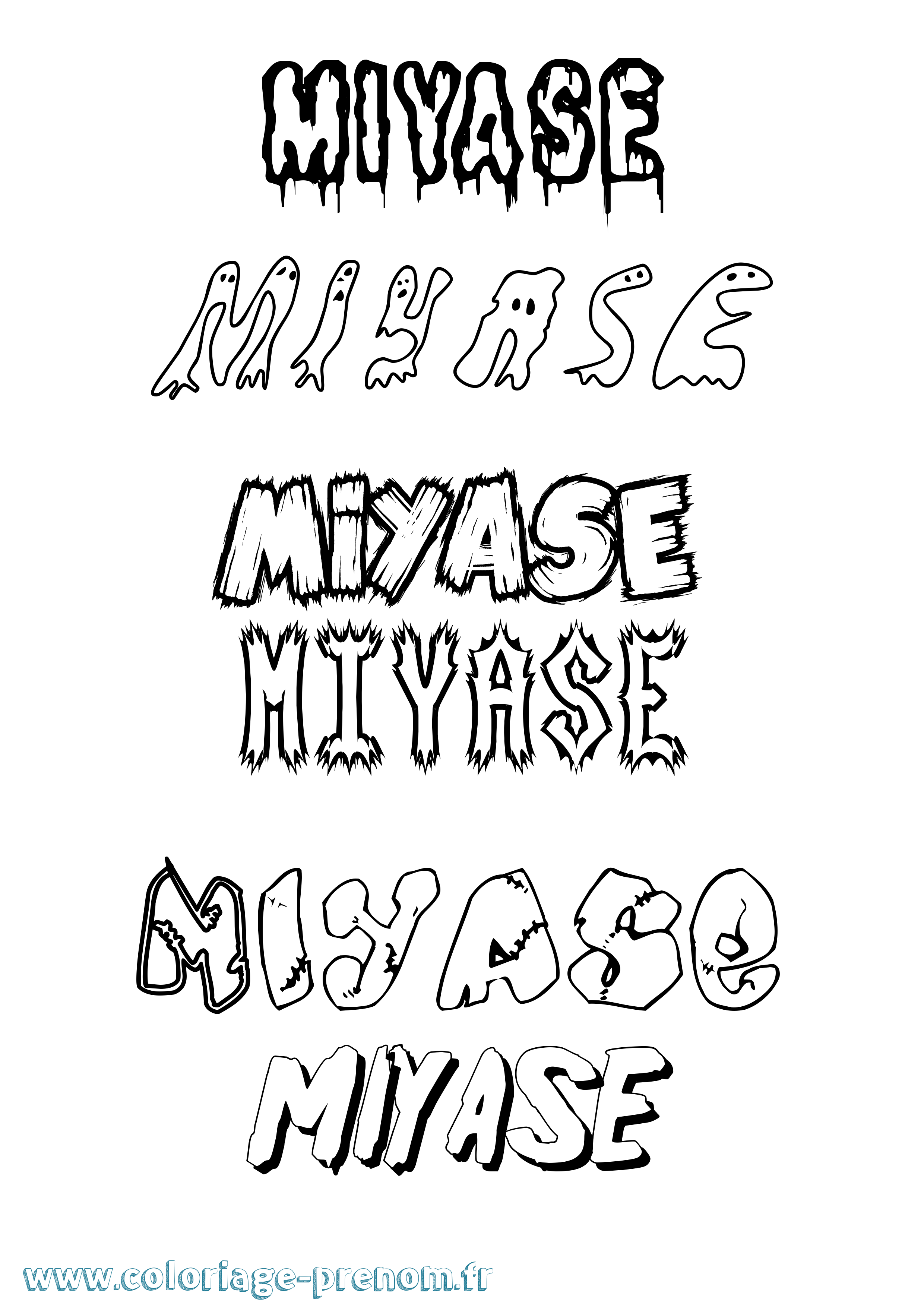 Coloriage Miyase Frisson Coloriage prénom Miyase Frisson