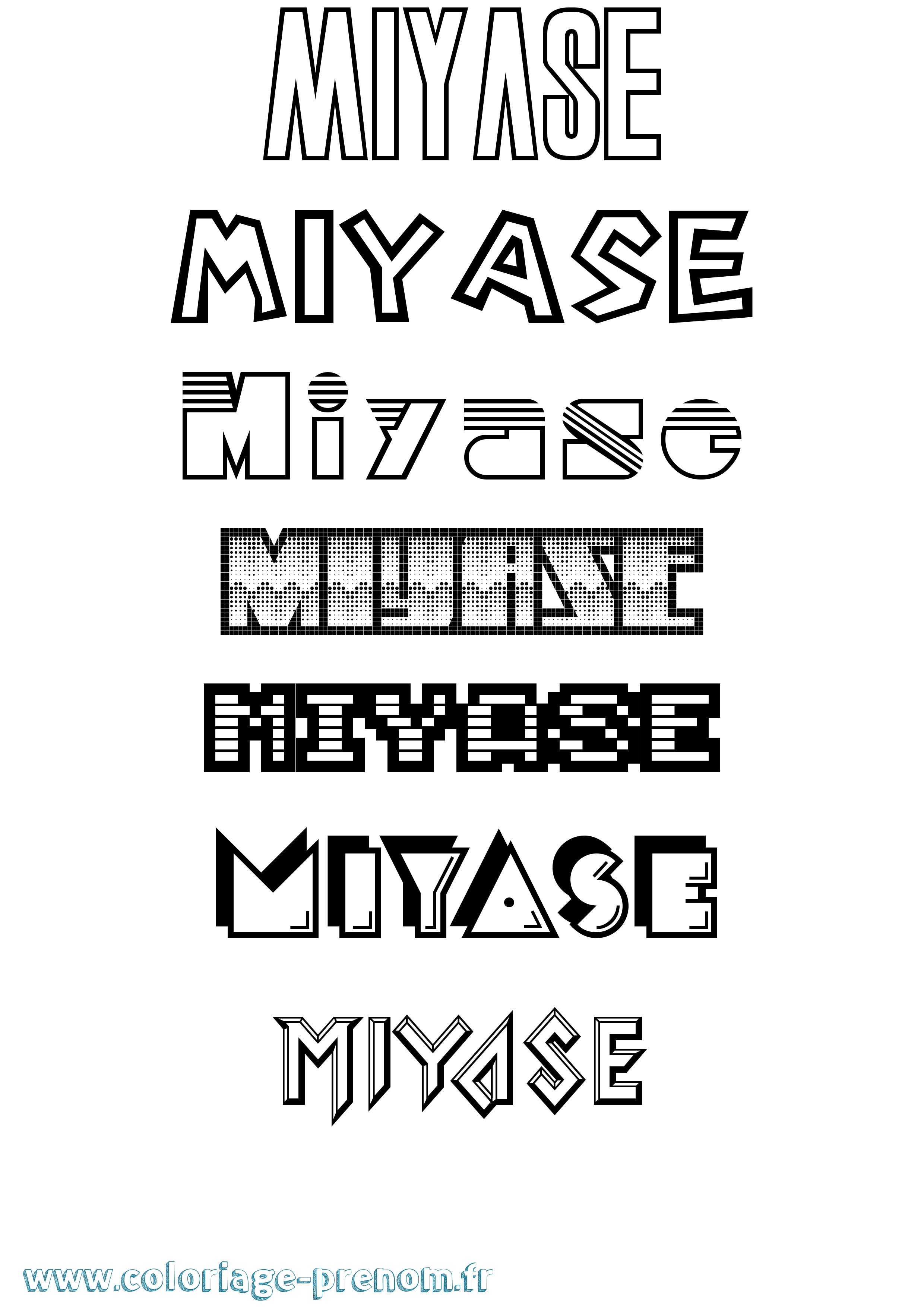 Coloriage Miyase Jeux Vidéos Coloriage prénom Miyase Jeux Vidéos