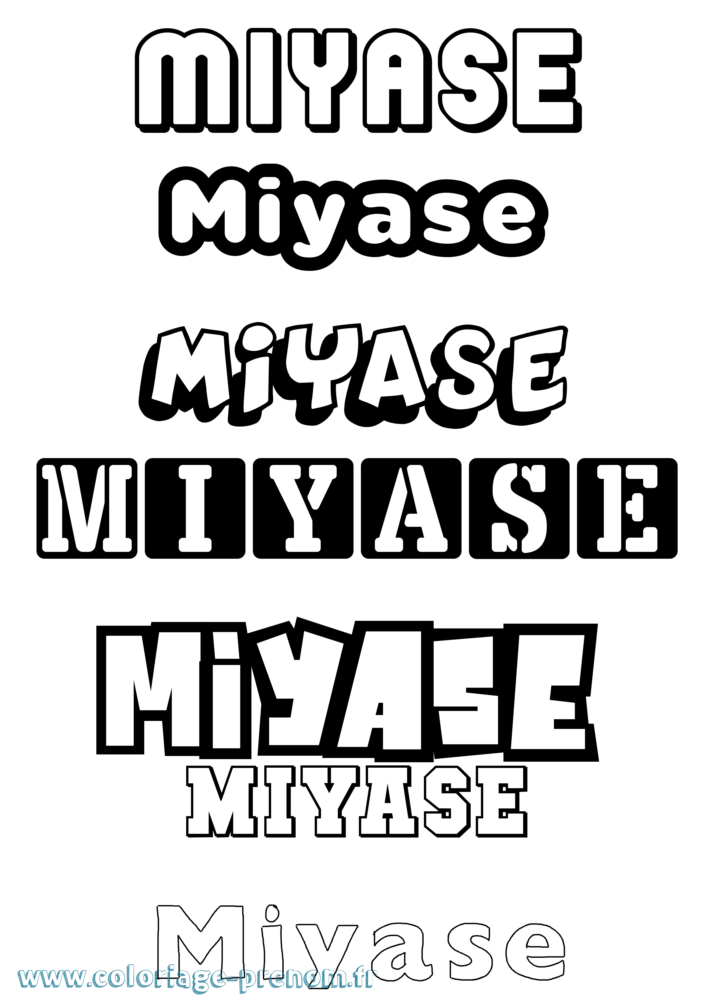 Coloriage Miyase Simple Coloriage prénom Miyase Simple