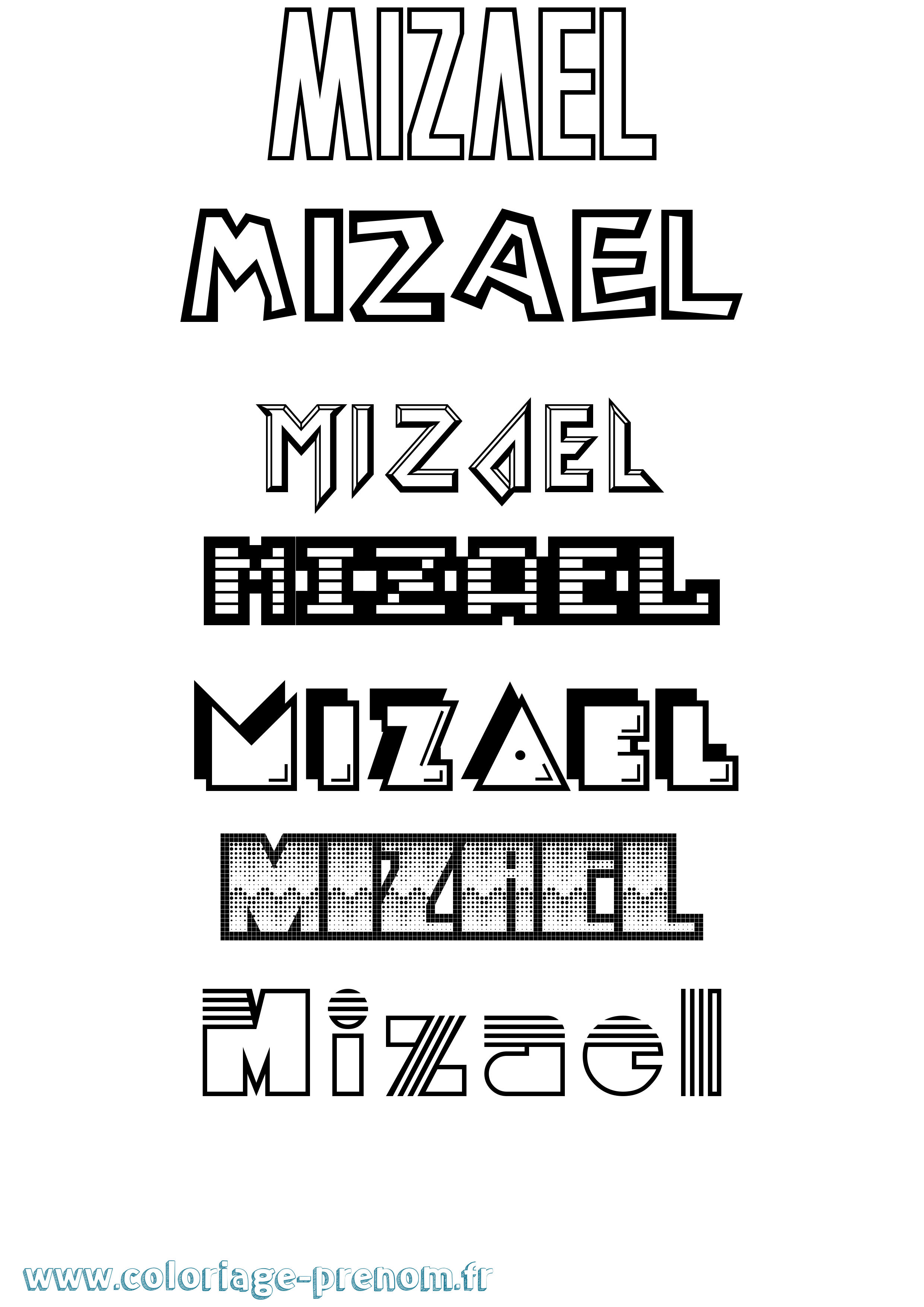Coloriage Mizael Jeux Vidéos Coloriage prénom Mizael Jeux Vidéos