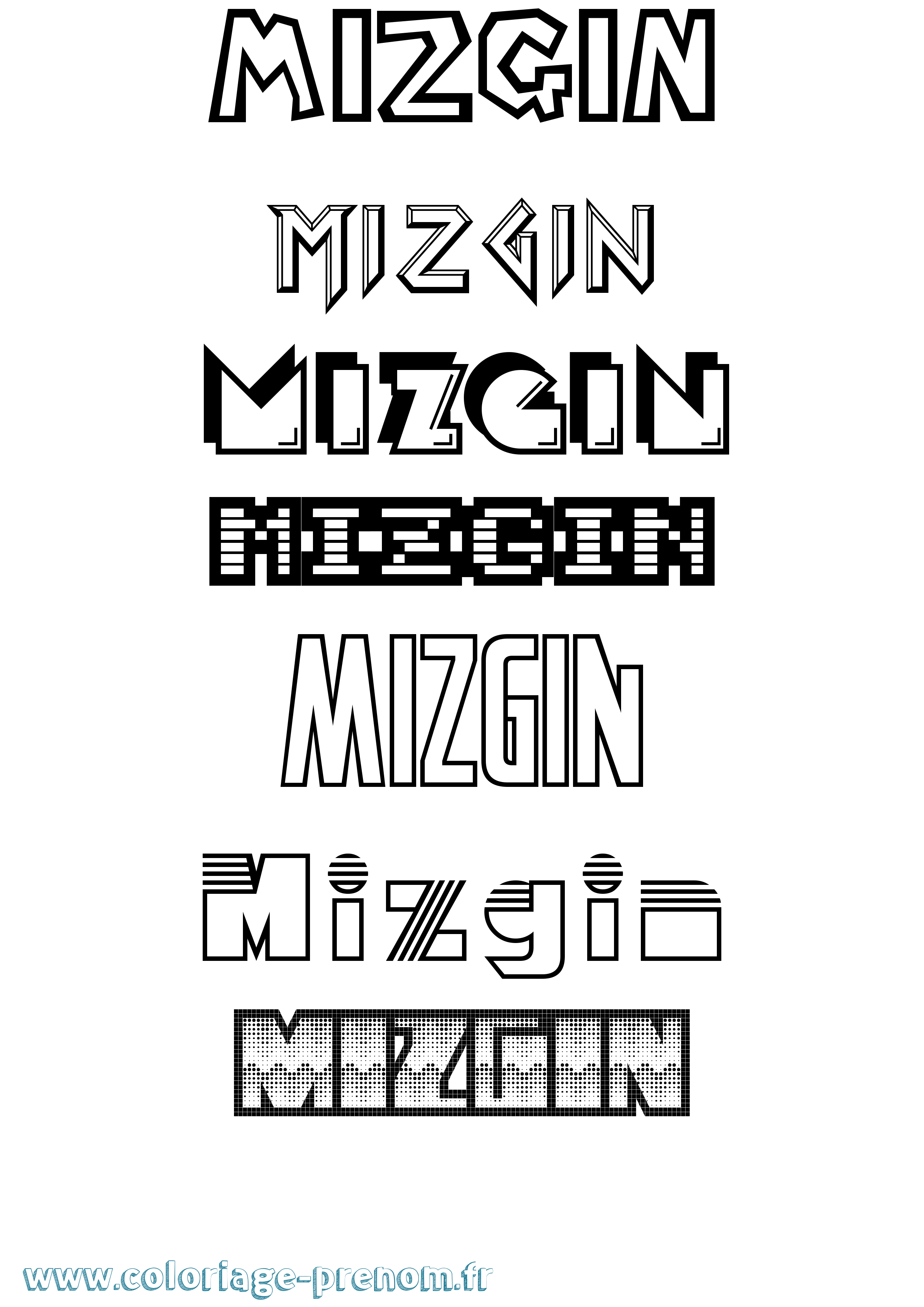Coloriage Mizgin Jeux Vidéos Coloriage prénom Mizgin Jeux Vidéos