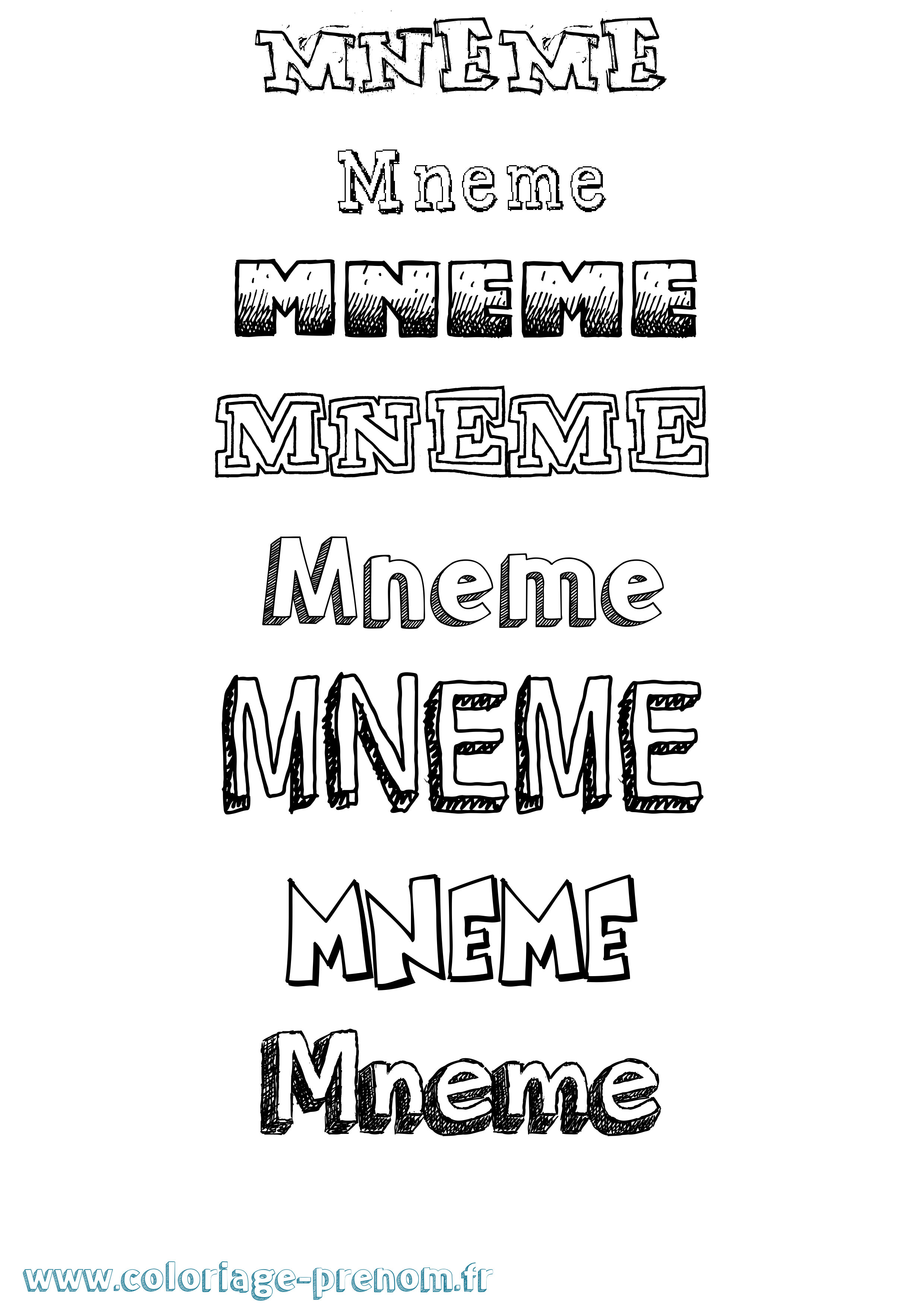 Coloriage Mneme Dessiné Coloriage prénom Mneme Dessiné