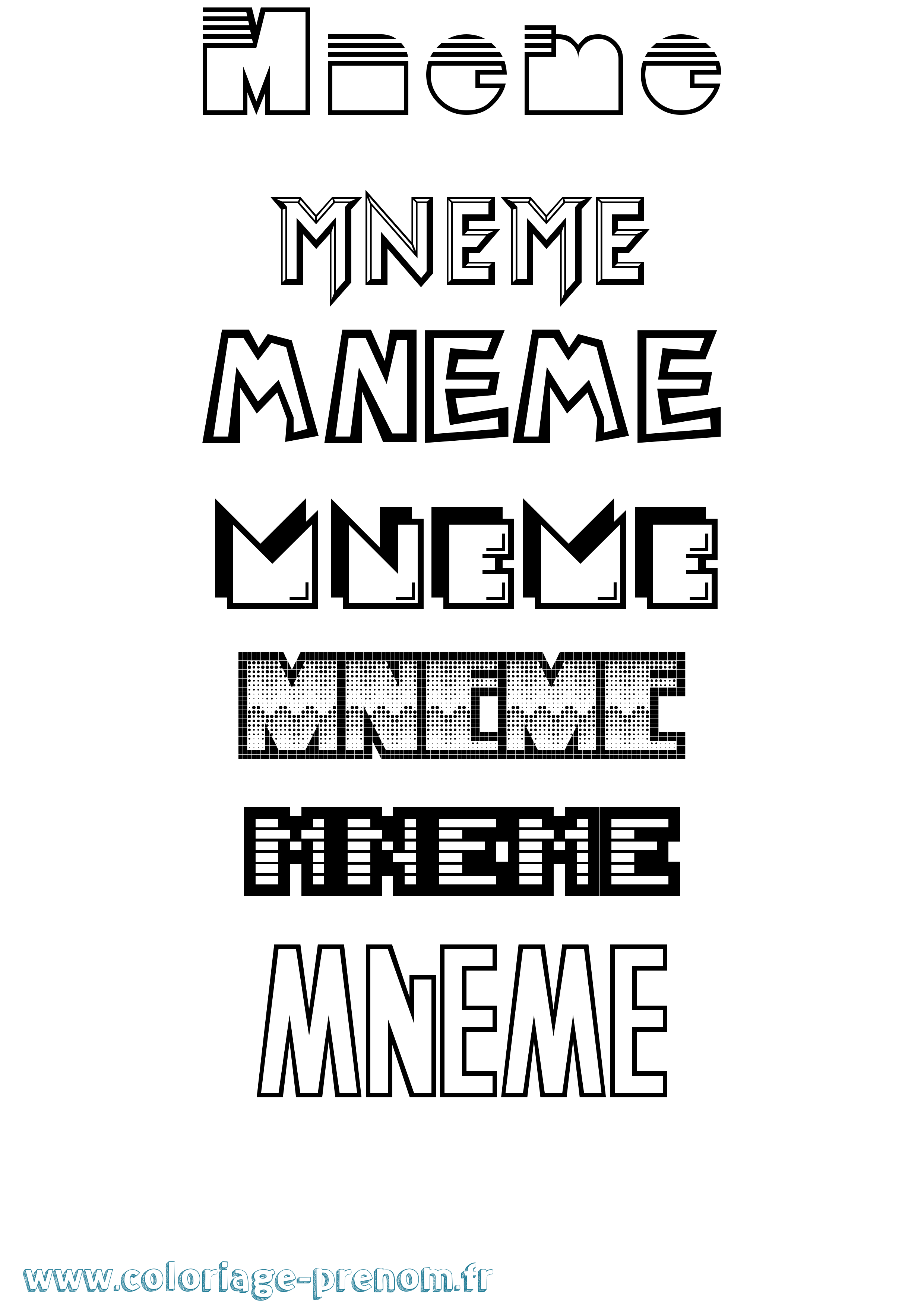 Coloriage Mneme Jeux Vidéos Coloriage prénom Mneme Jeux Vidéos