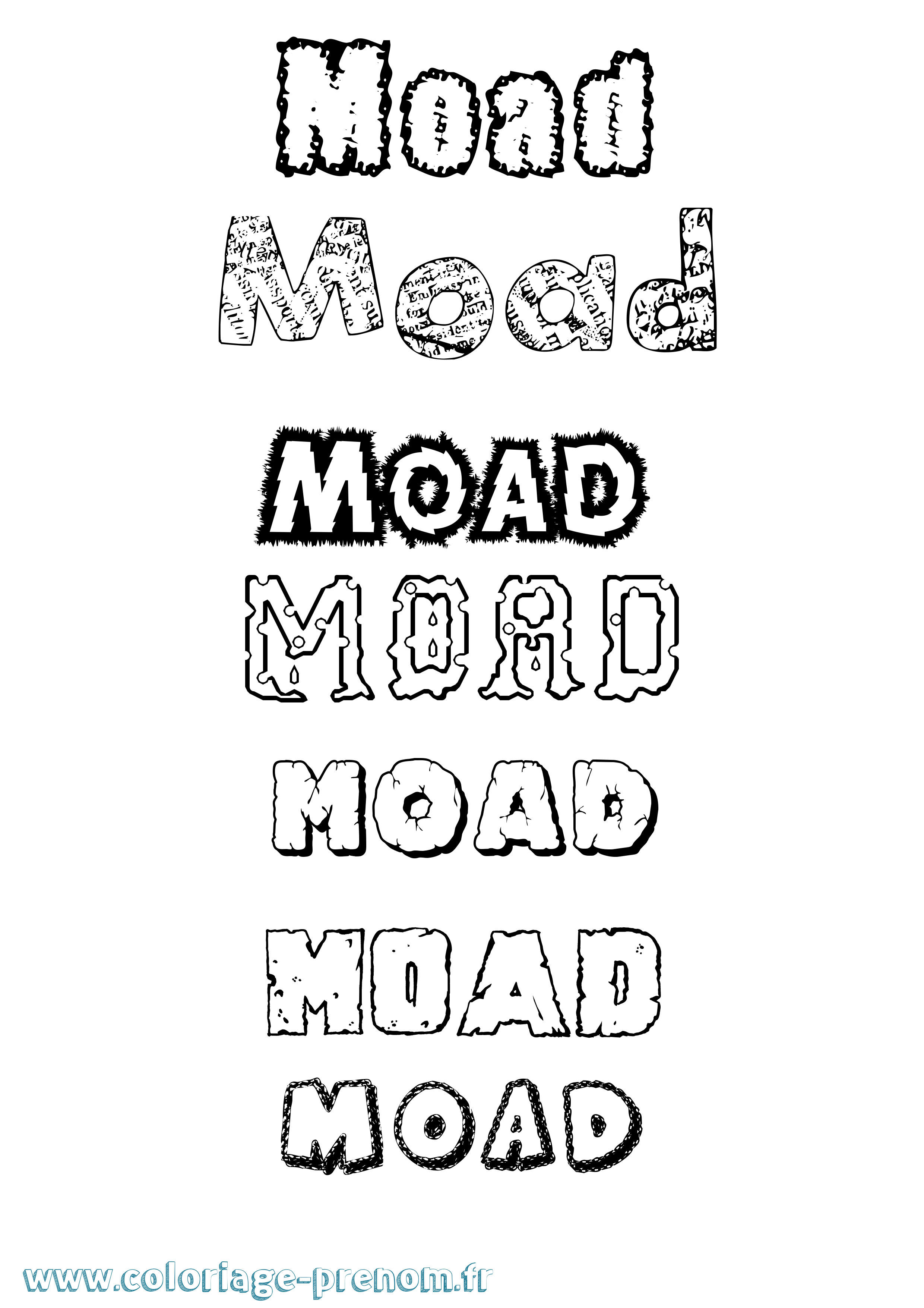 Coloriage Moad Destructuré Coloriage prénom Moad Destructuré
