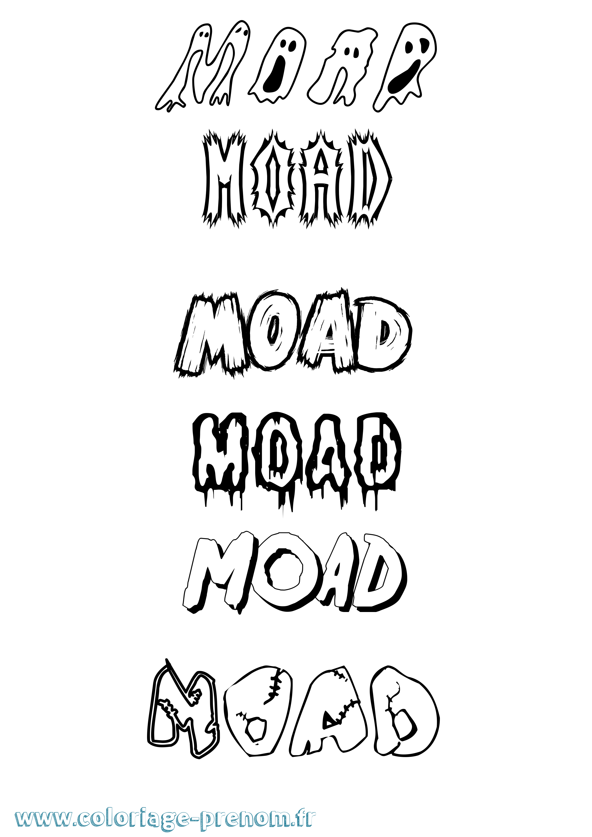 Coloriage Moad Frisson Coloriage prénom Moad Frisson