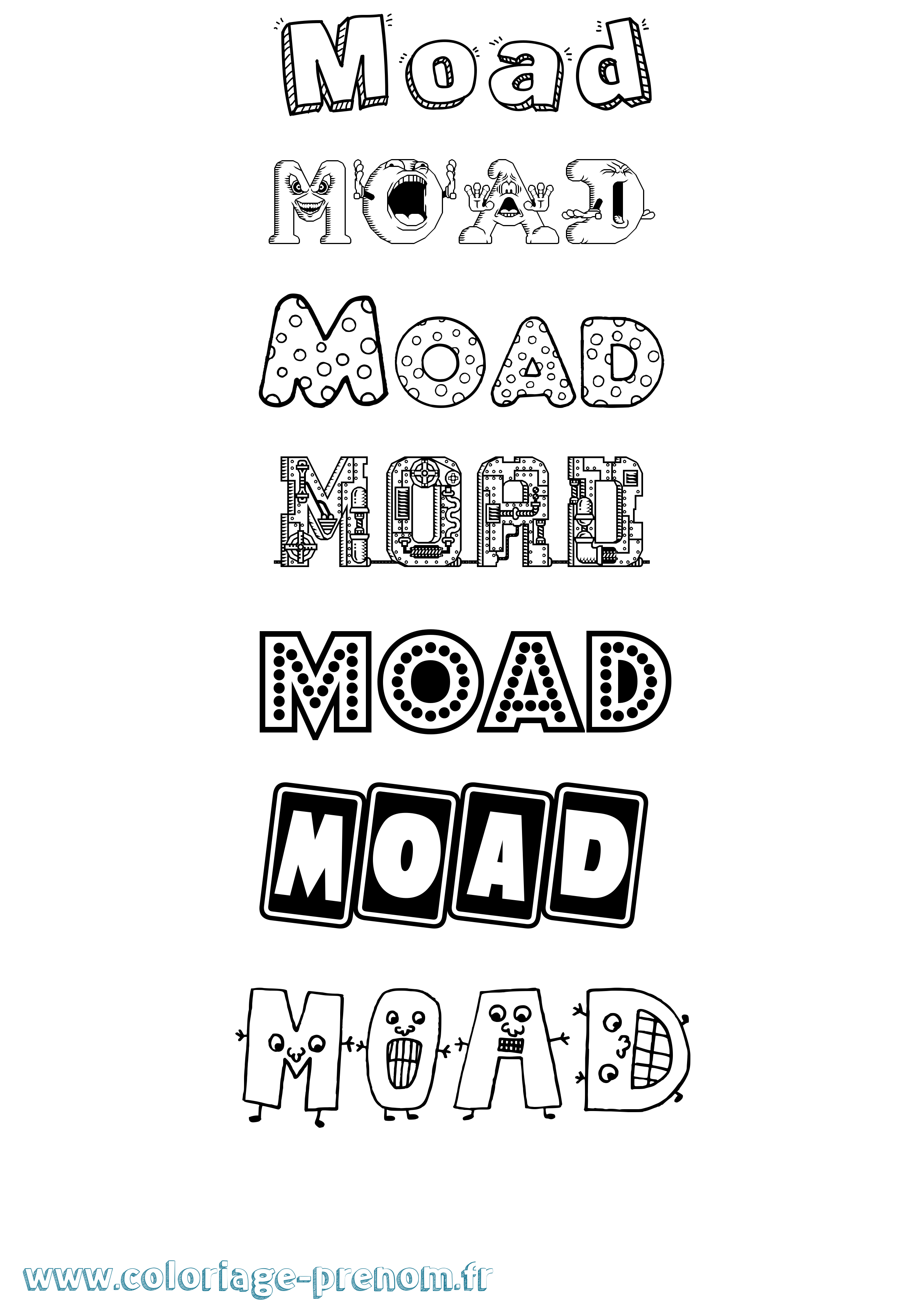 Coloriage Moad Fun Coloriage prénom Moad Fun