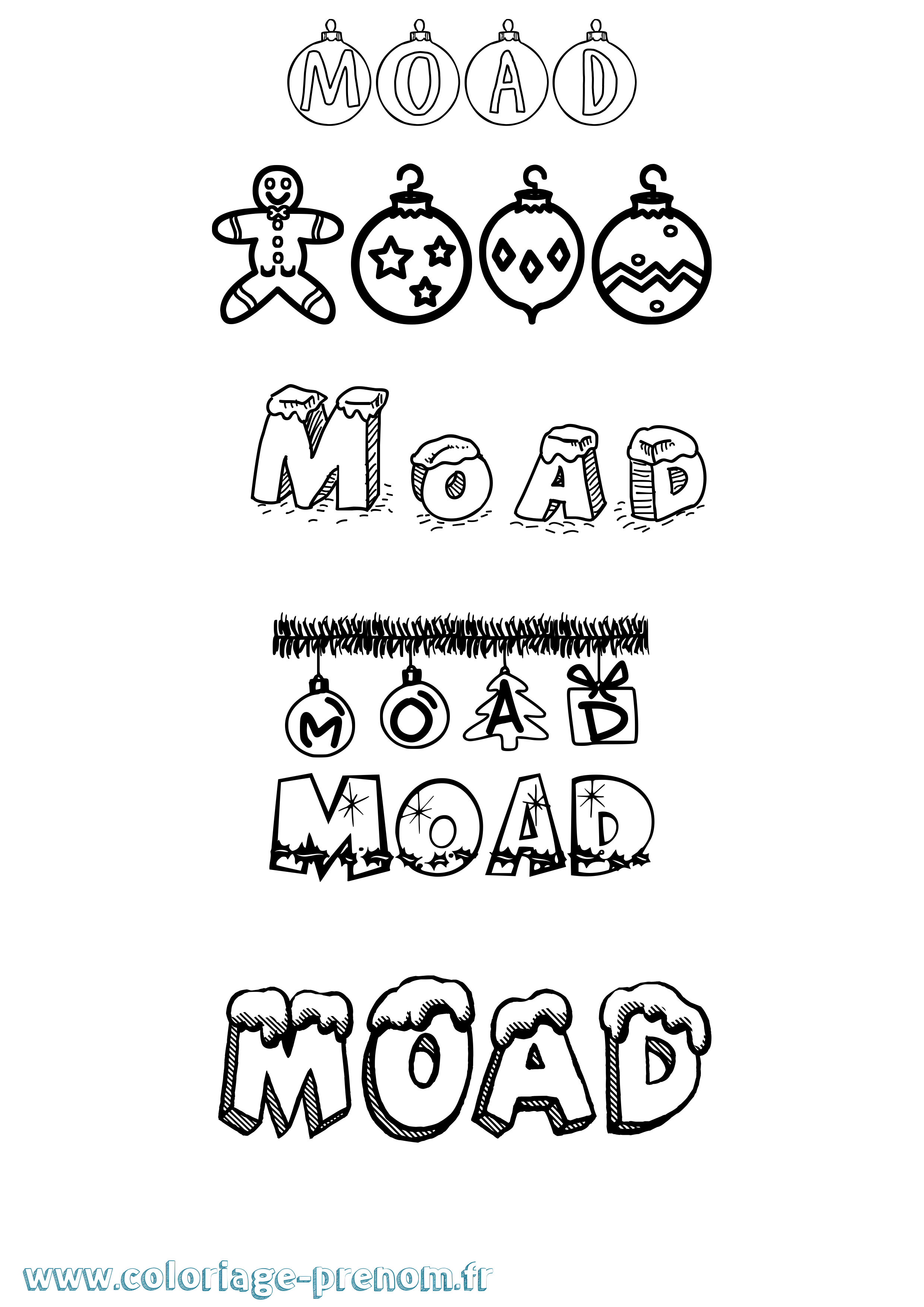 Coloriage Moad Noël Coloriage prénom Moad Noël
