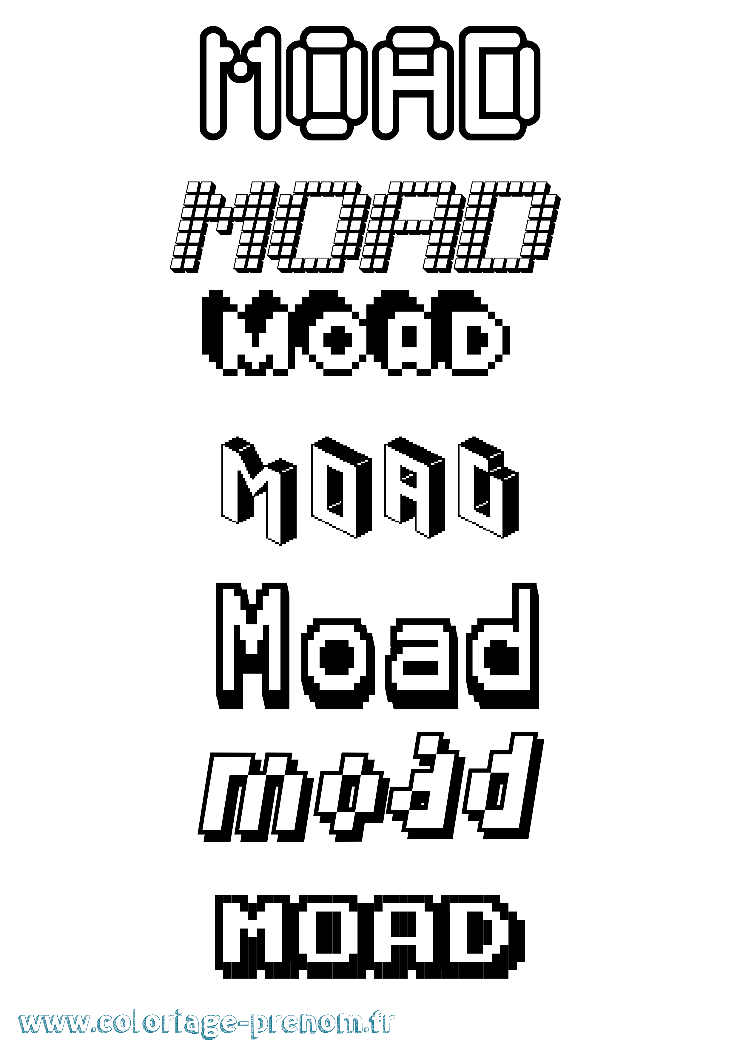 Coloriage Moad Pixel Coloriage prénom Moad Pixel