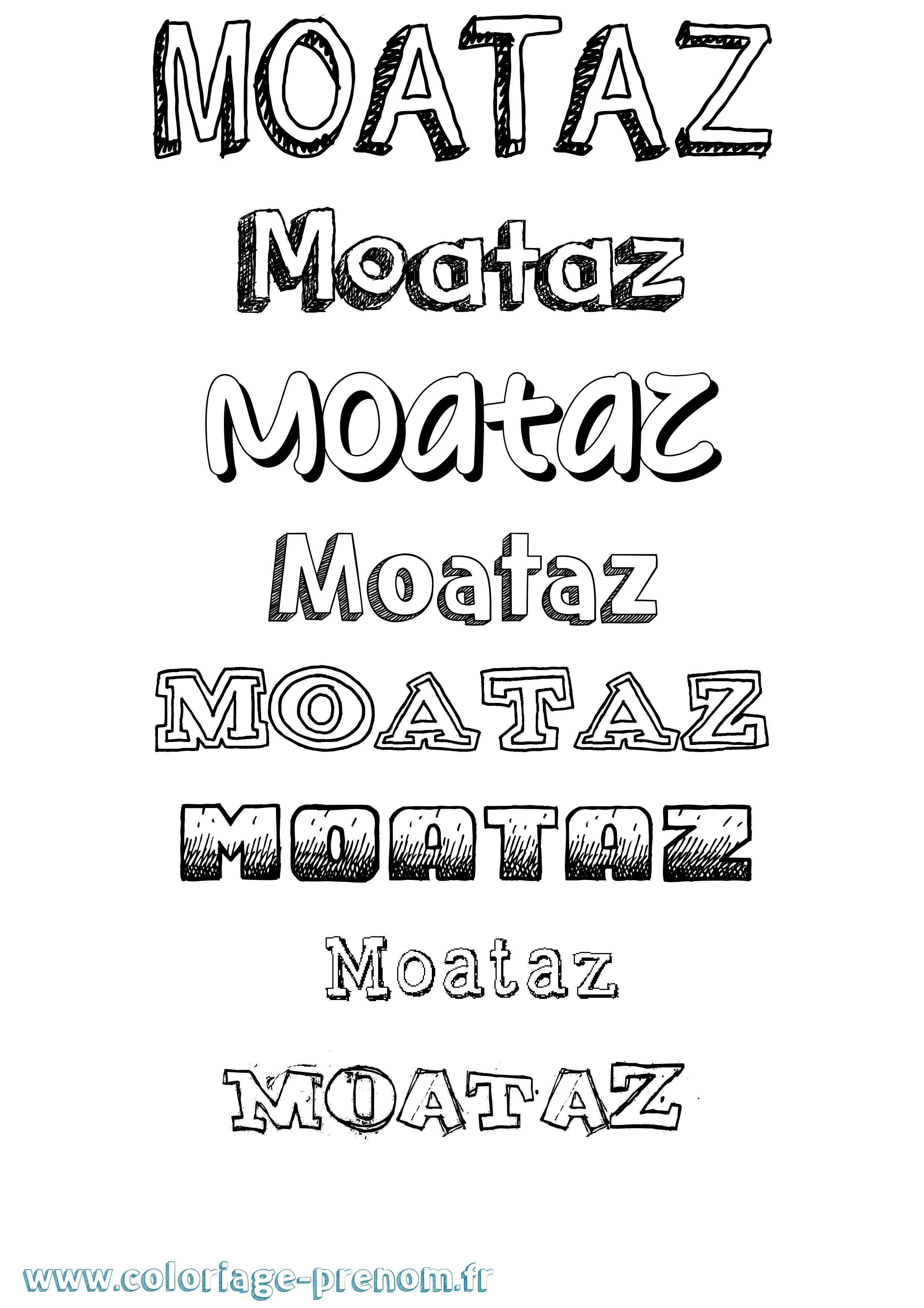 Coloriage Moataz Dessiné Coloriage prénom Moataz Dessiné