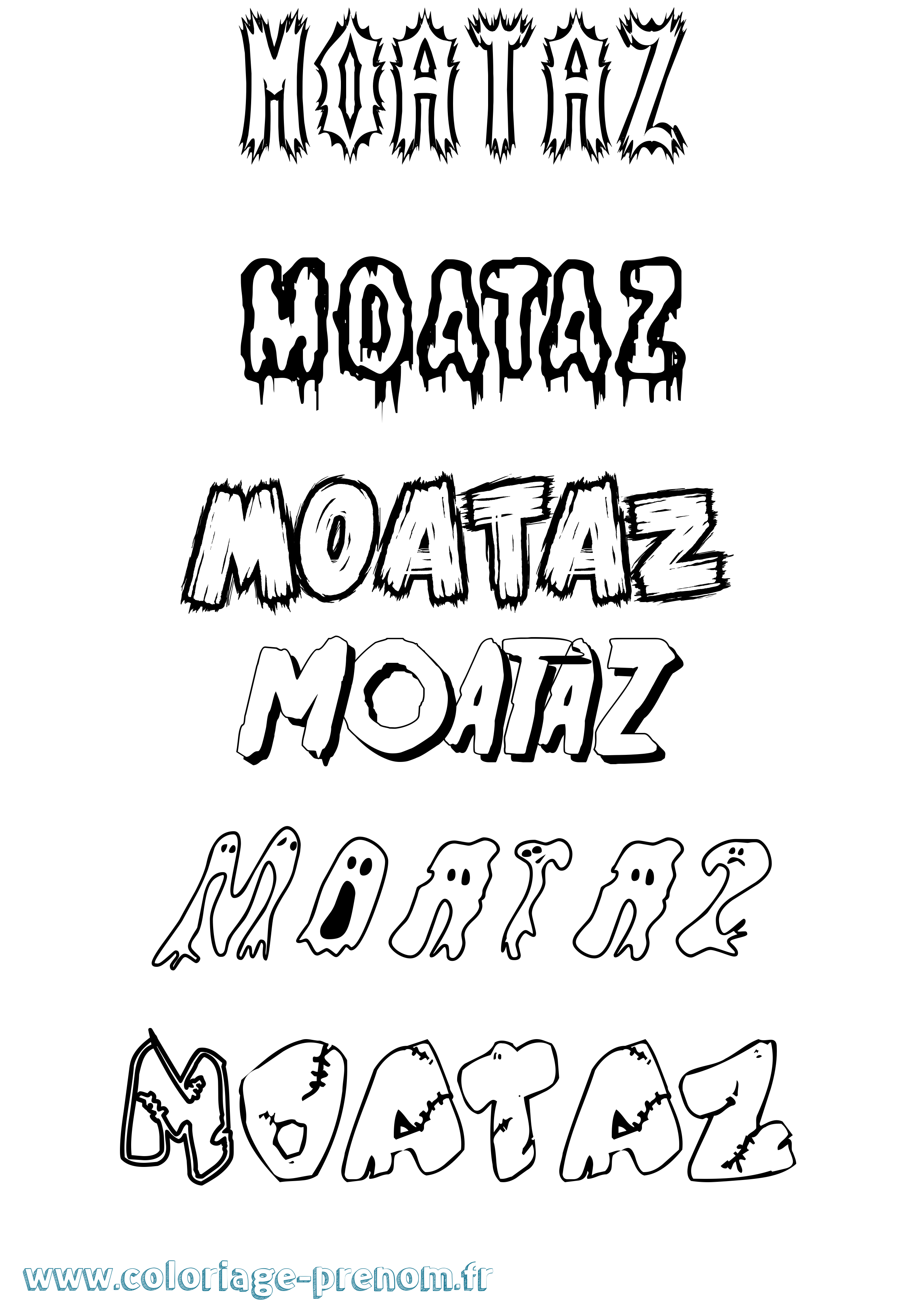 Coloriage Moataz Frisson Coloriage prénom Moataz Frisson