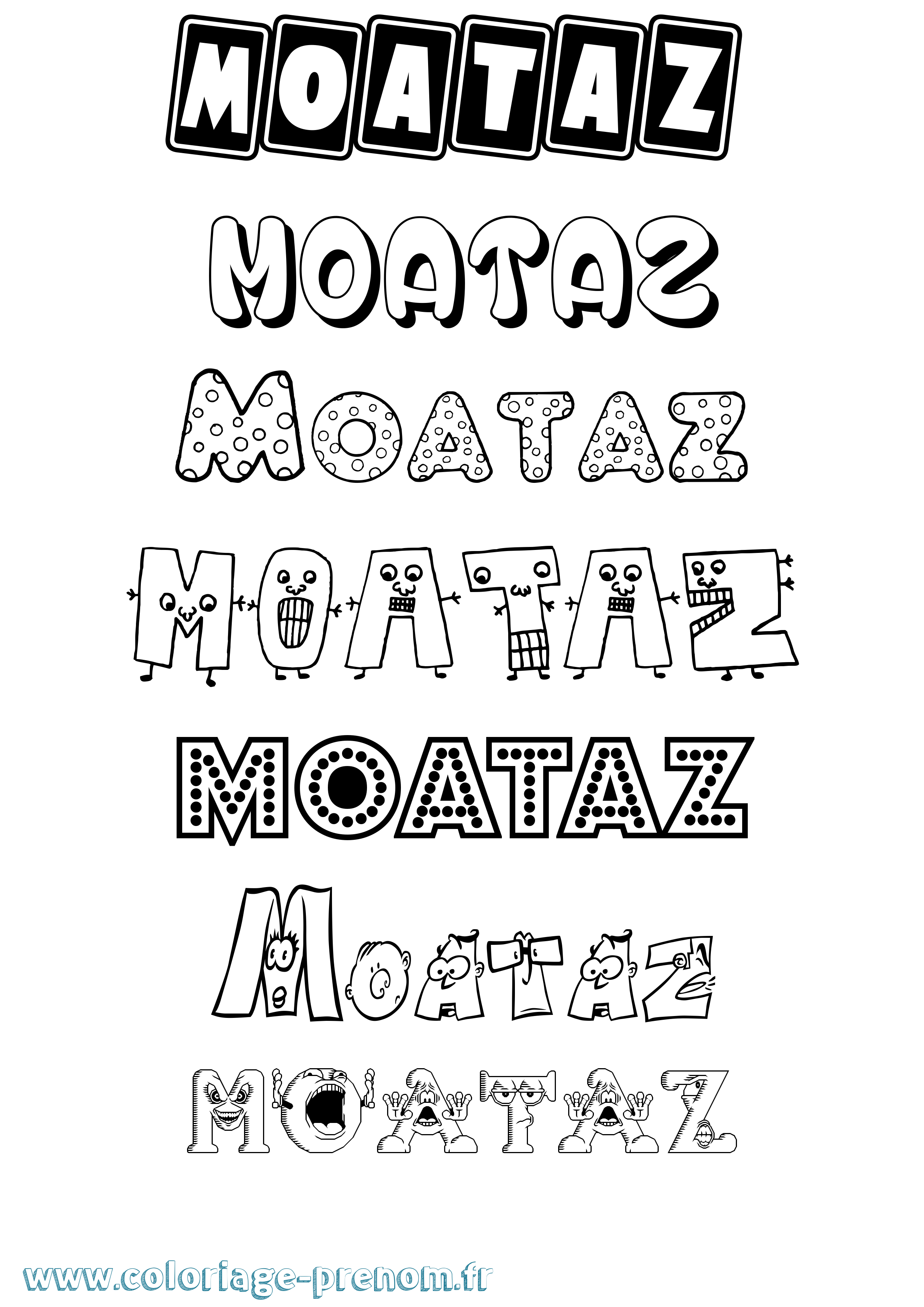 Coloriage Moataz Fun Coloriage prénom Moataz Fun