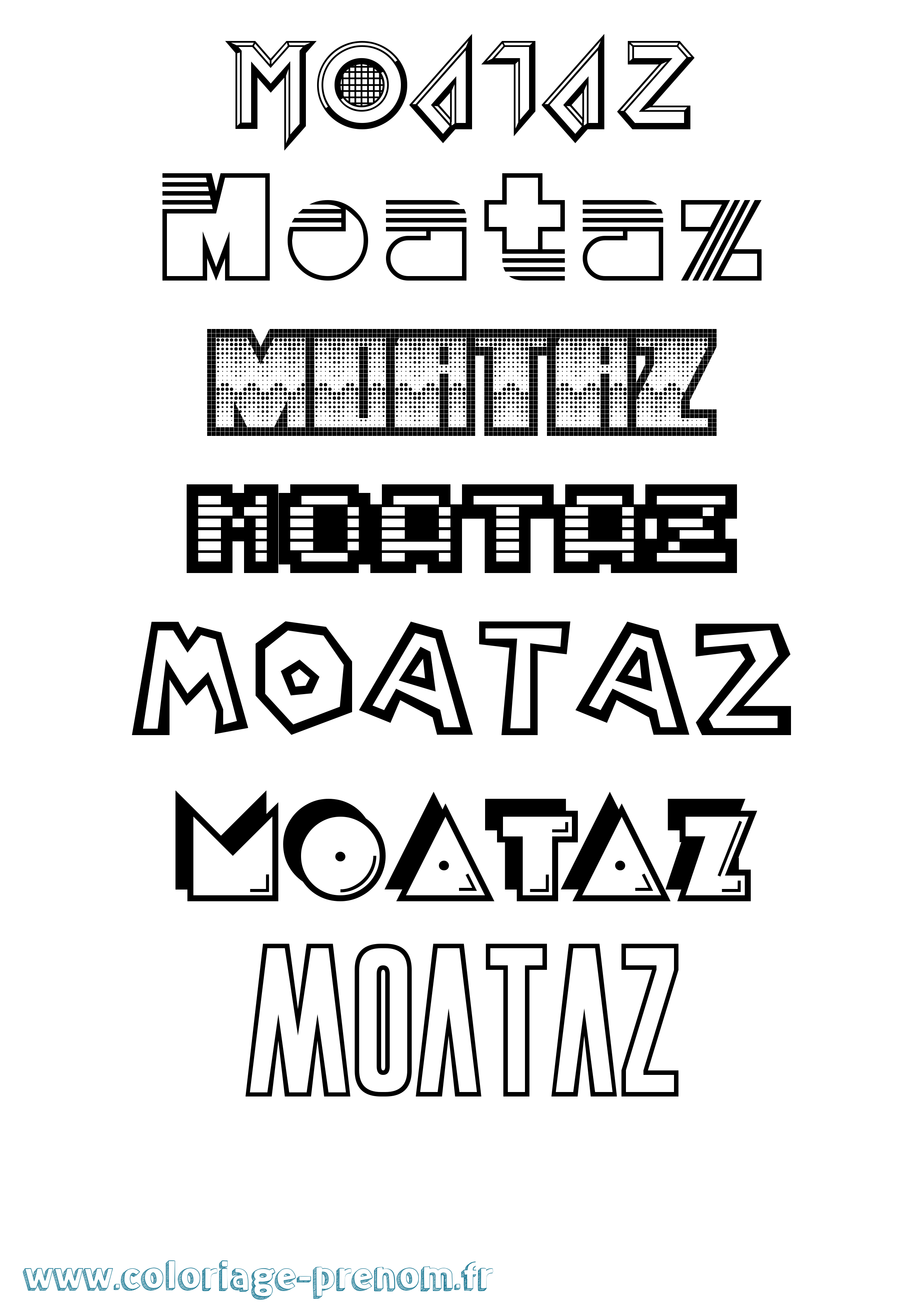 Coloriage Moataz Jeux Vidéos Coloriage prénom Moataz Jeux Vidéos