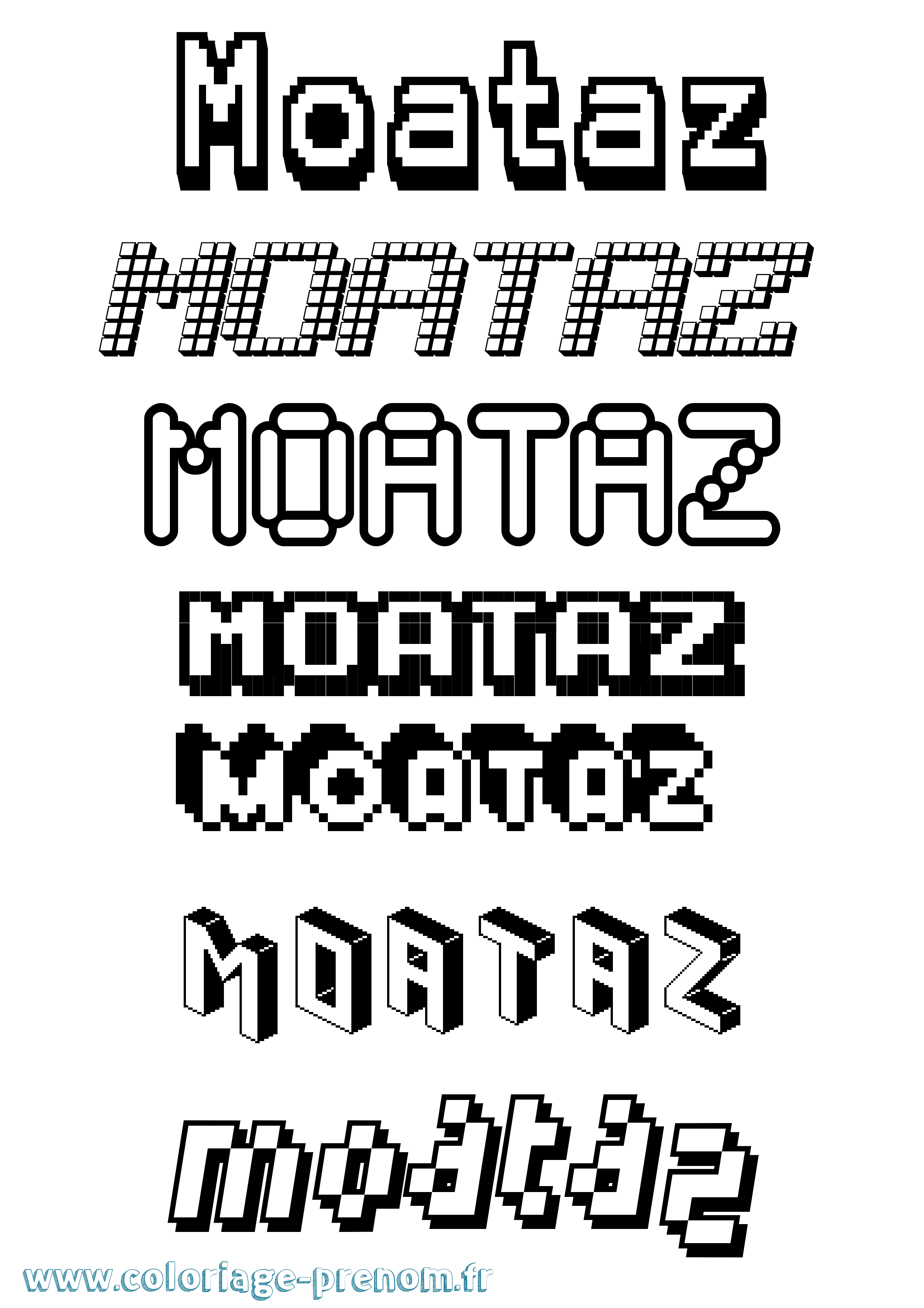 Coloriage Moataz Pixel Coloriage prénom Moataz Pixel
