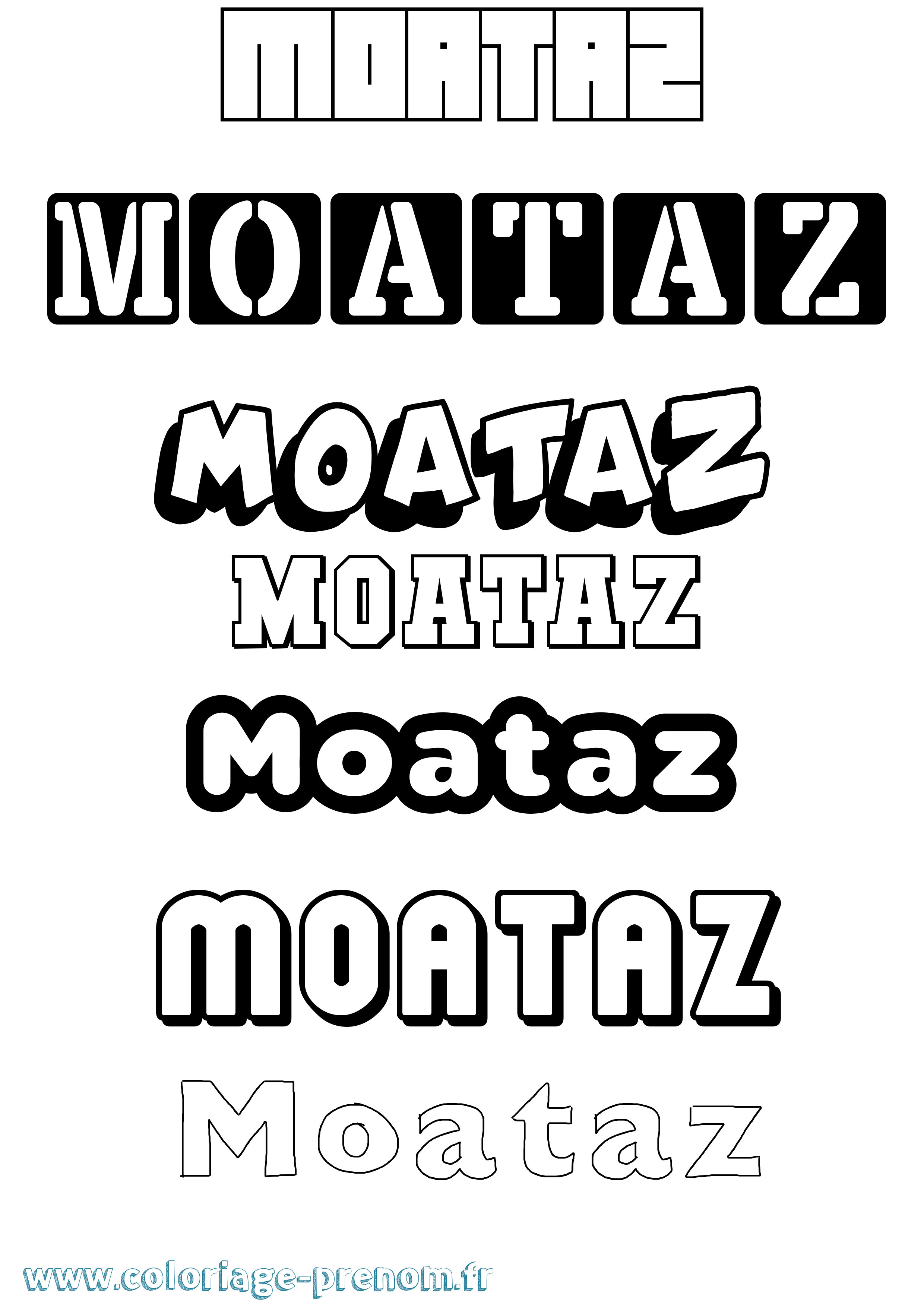 Coloriage Moataz Simple Coloriage prénom Moataz Simple