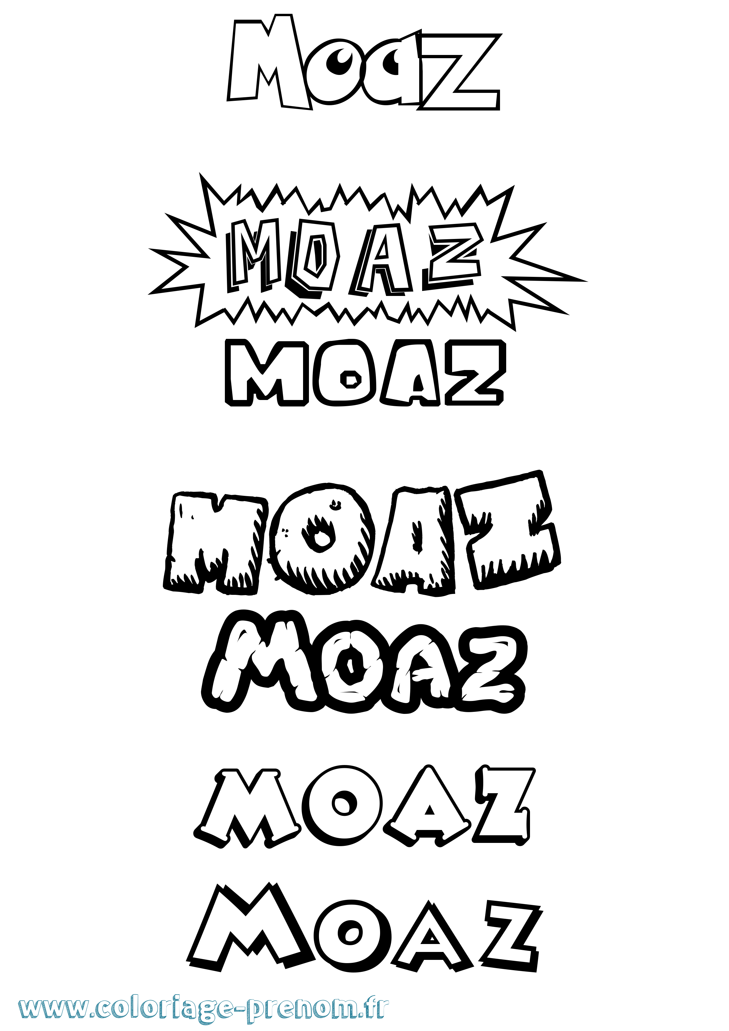 Coloriage Moaz Dessin Animé Coloriage prénom Moaz Dessin Animé