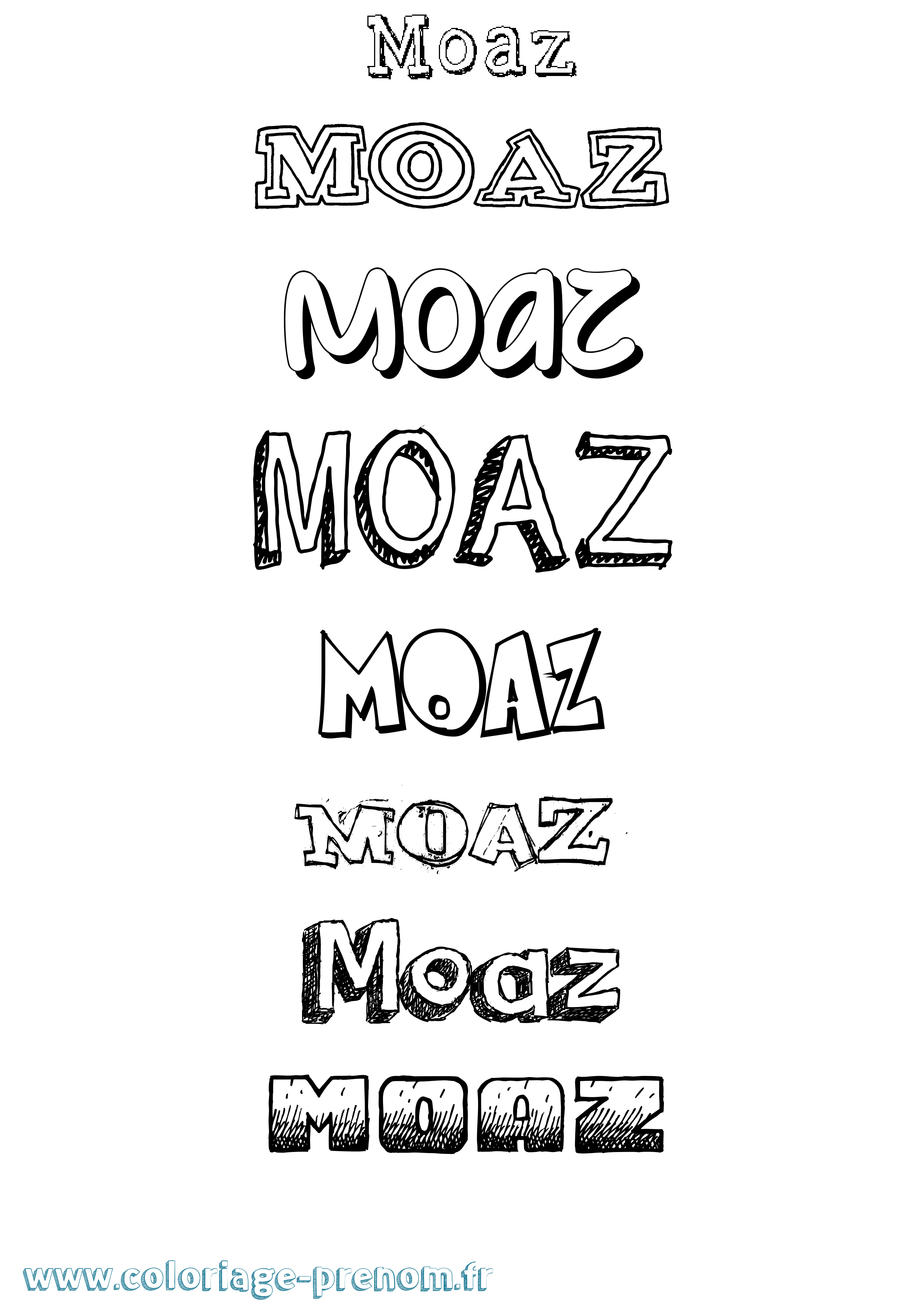 Coloriage Moaz Dessiné Coloriage prénom Moaz Dessiné