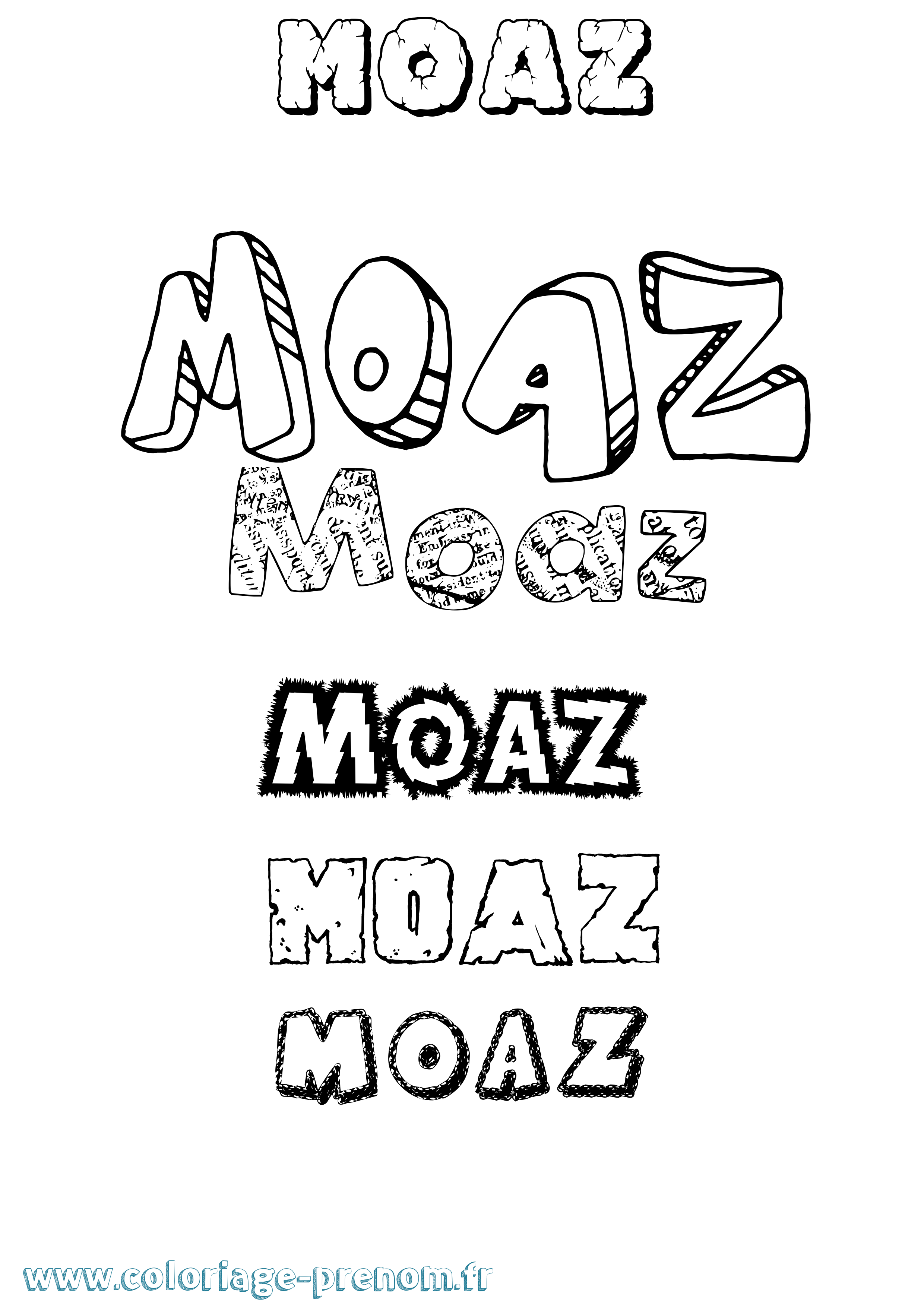 Coloriage Moaz Destructuré Coloriage prénom Moaz Destructuré