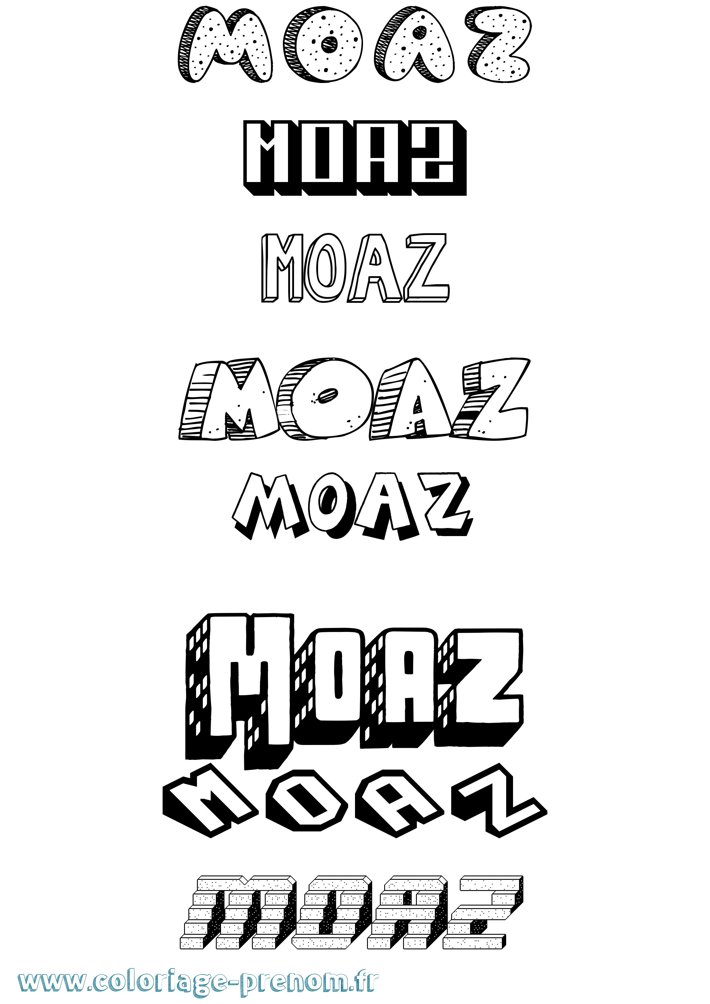 Coloriage Moaz Effet 3D Coloriage prénom Moaz Effet 3D
