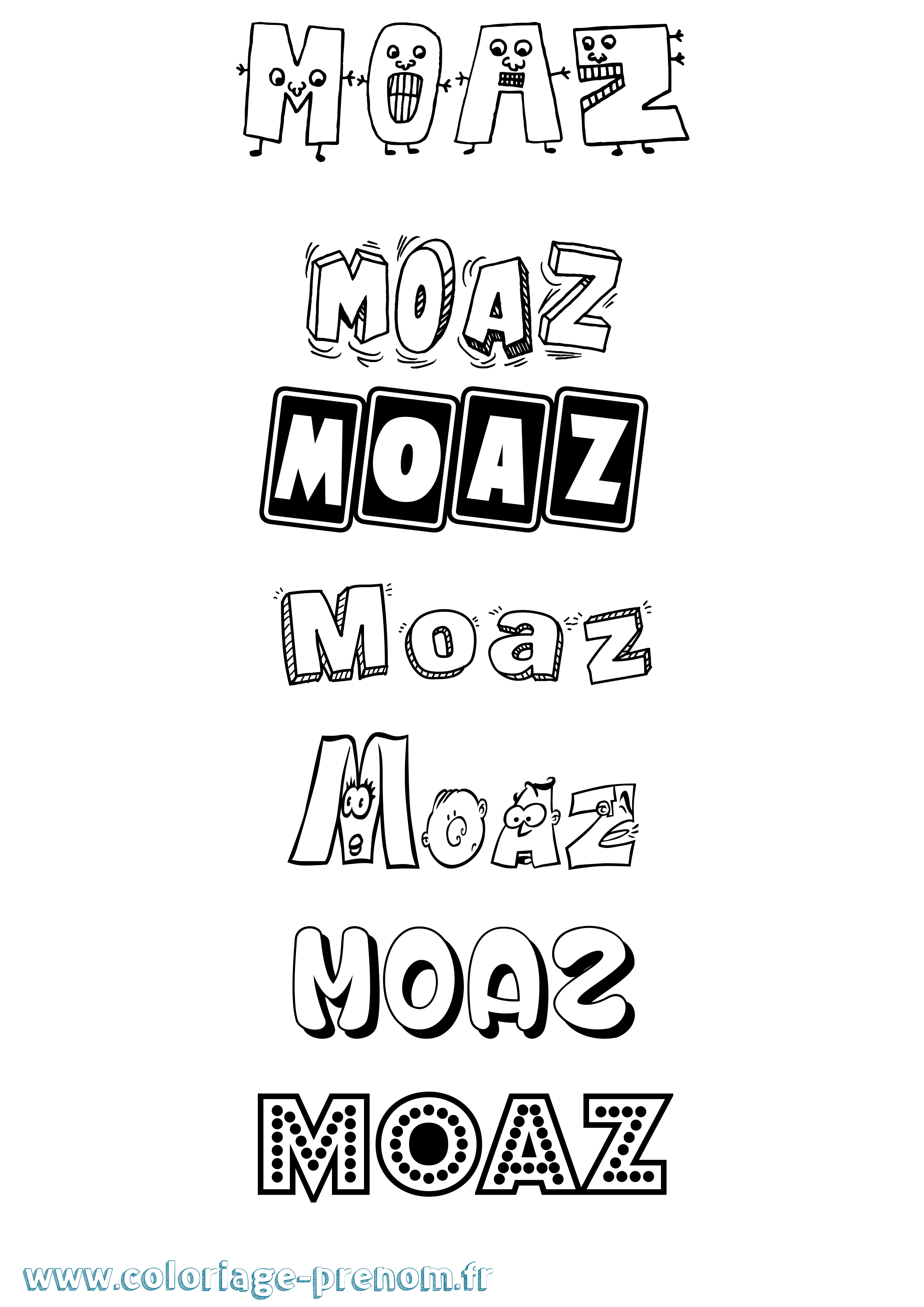 Coloriage Moaz Fun Coloriage prénom Moaz Fun