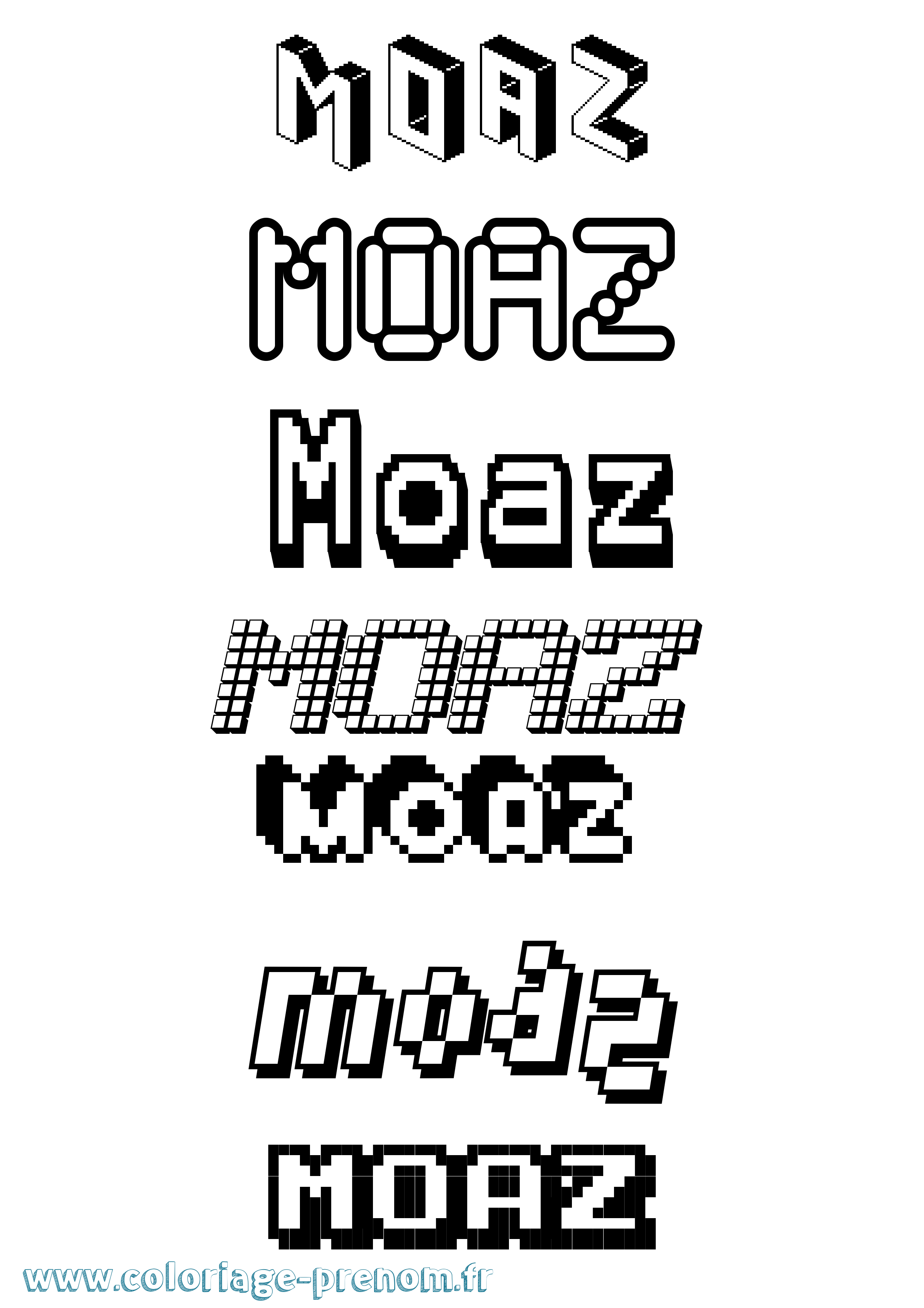 Coloriage Moaz Pixel Coloriage prénom Moaz Pixel