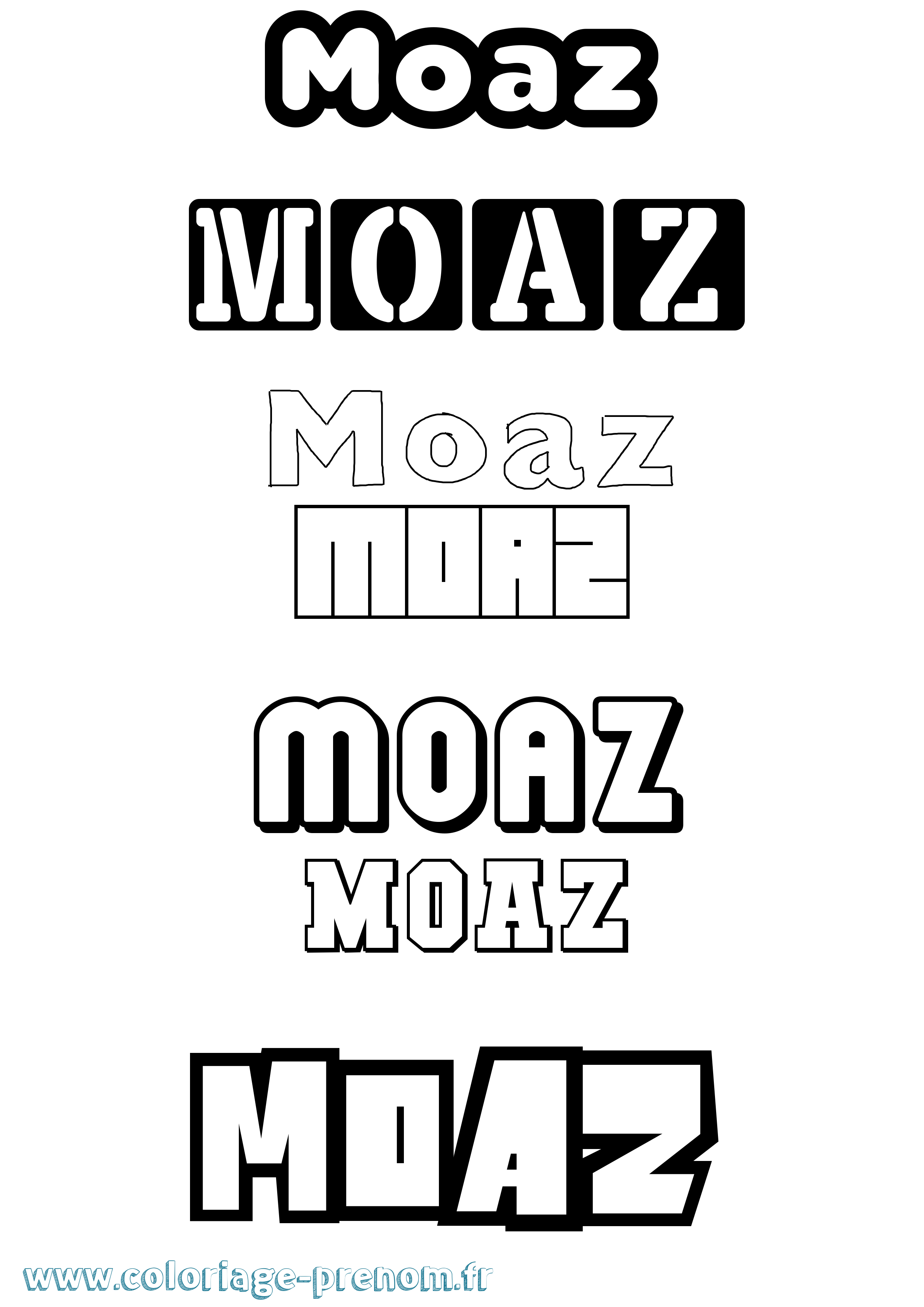 Coloriage Moaz Simple Coloriage prénom Moaz Simple