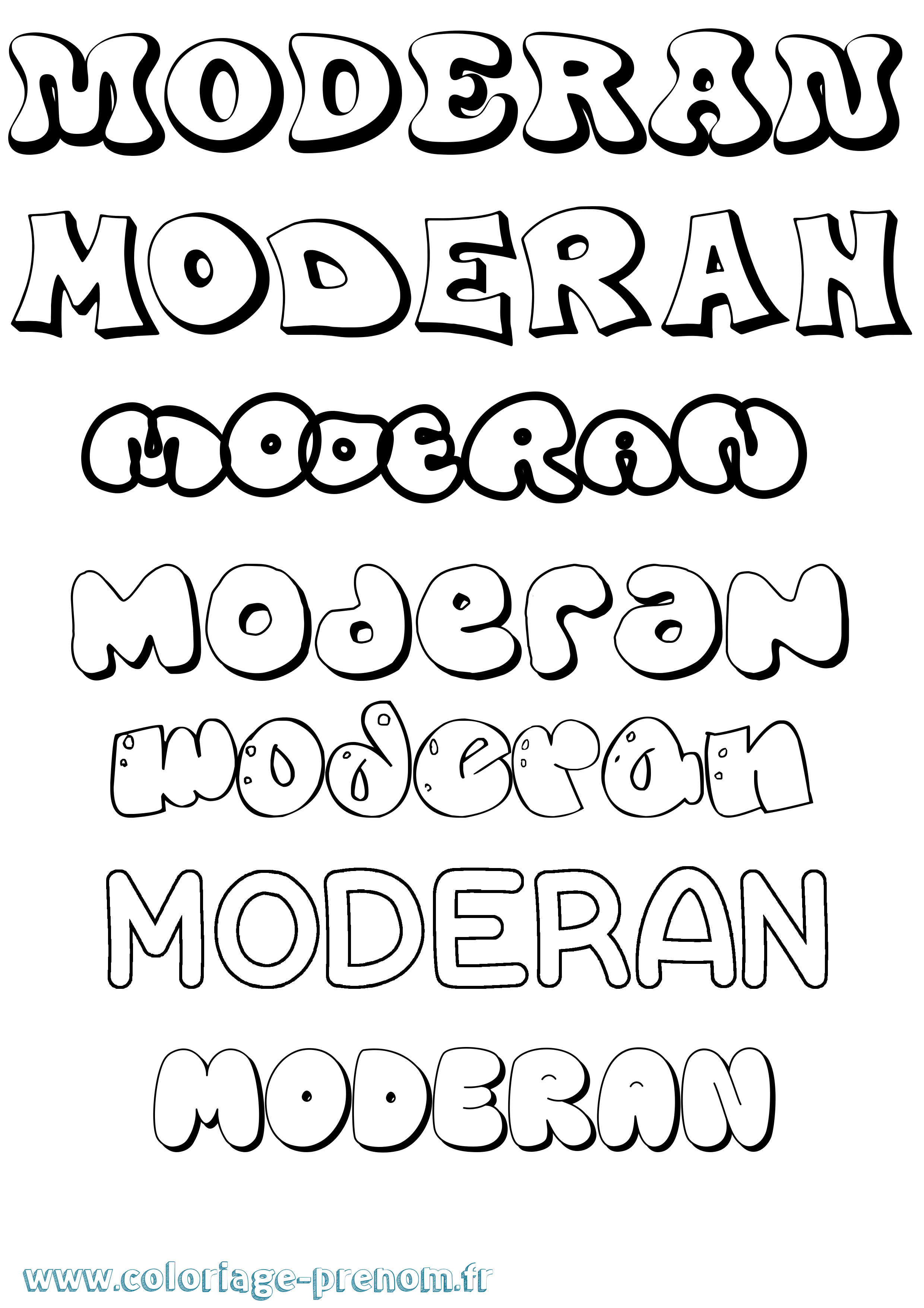 Coloriage Moderan Bubble Coloriage prénom Moderan Bubble