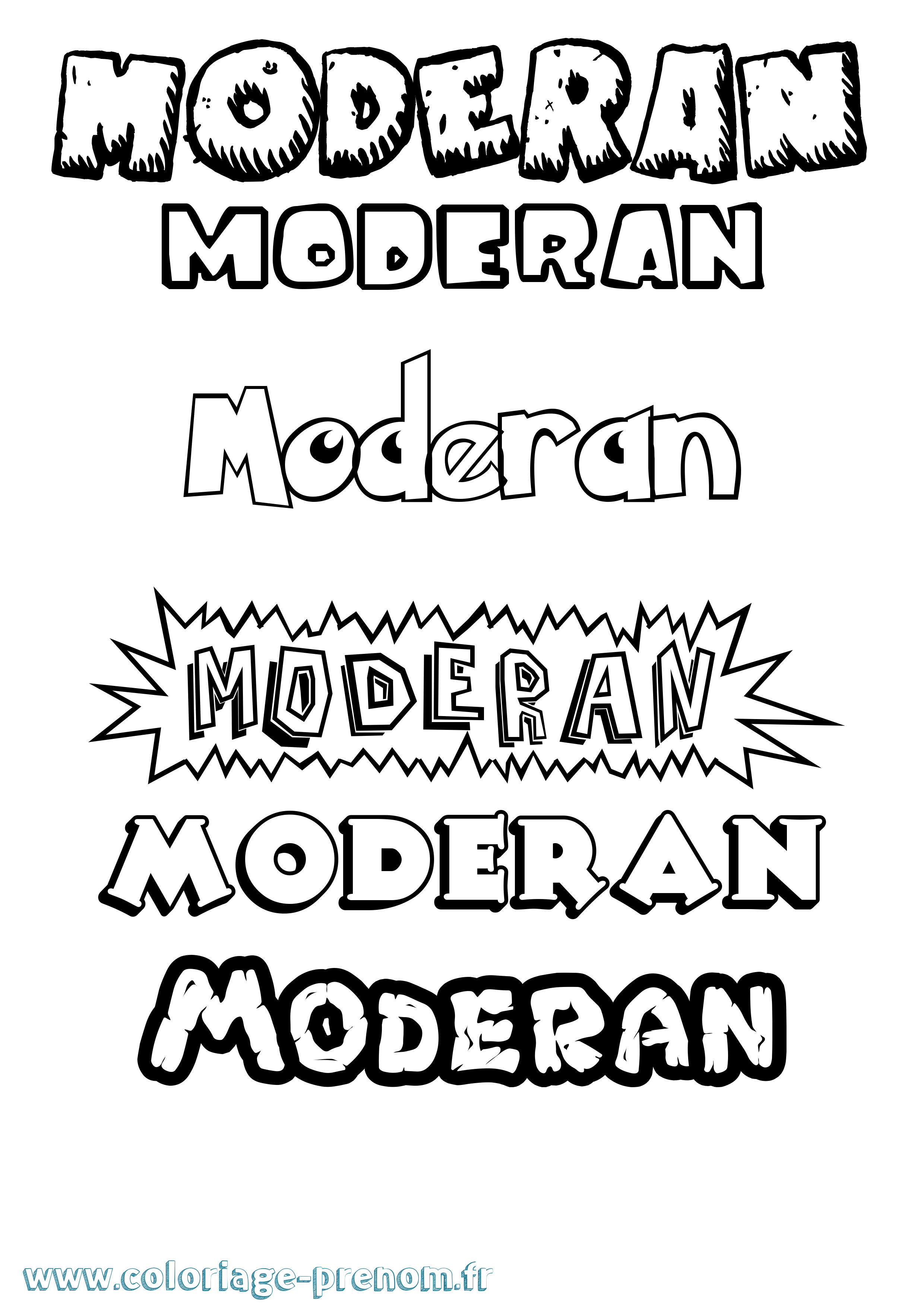 Coloriage Moderan Dessin Animé Coloriage prénom Moderan Dessin Animé