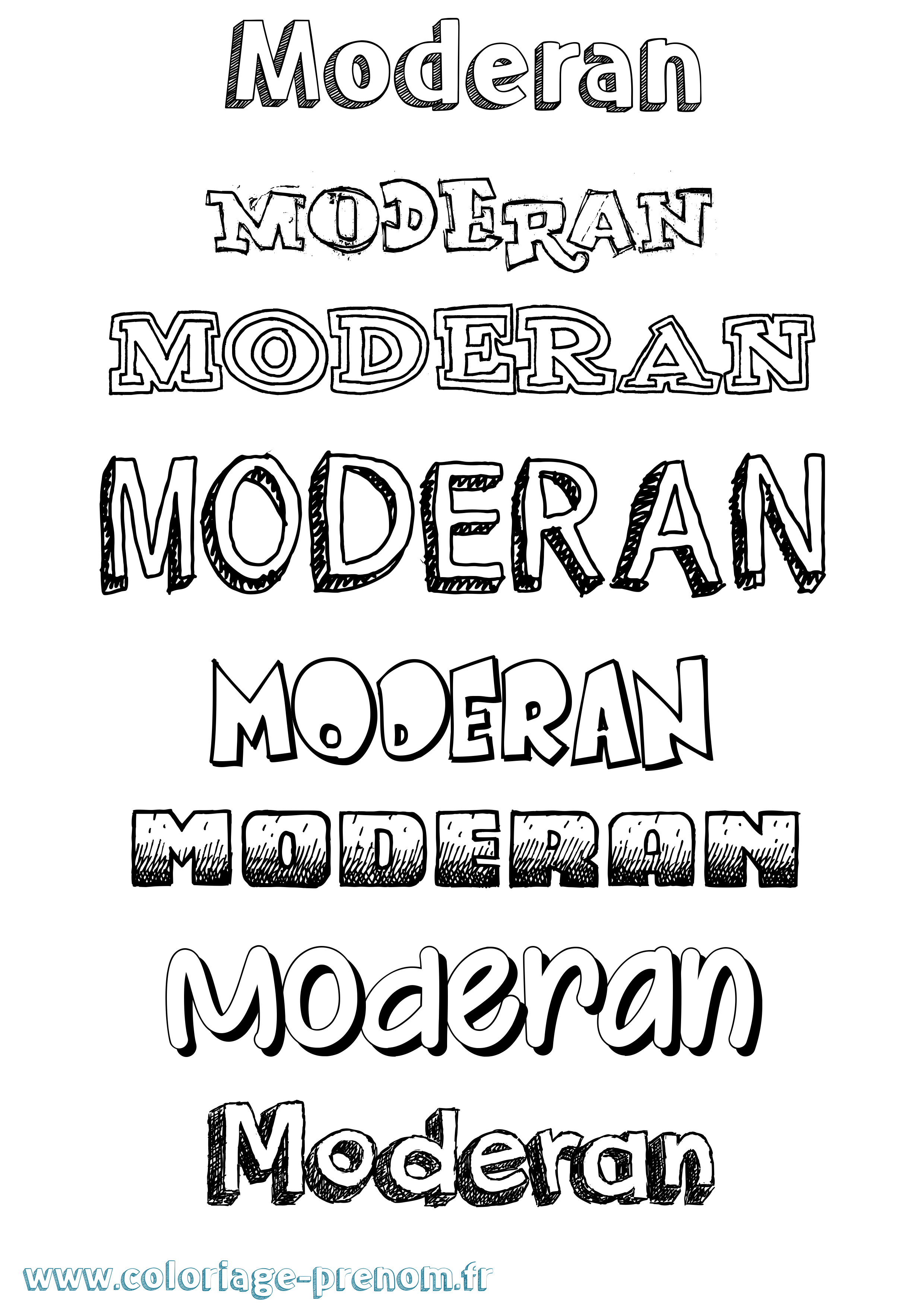 Coloriage Moderan Dessiné Coloriage prénom Moderan Dessiné