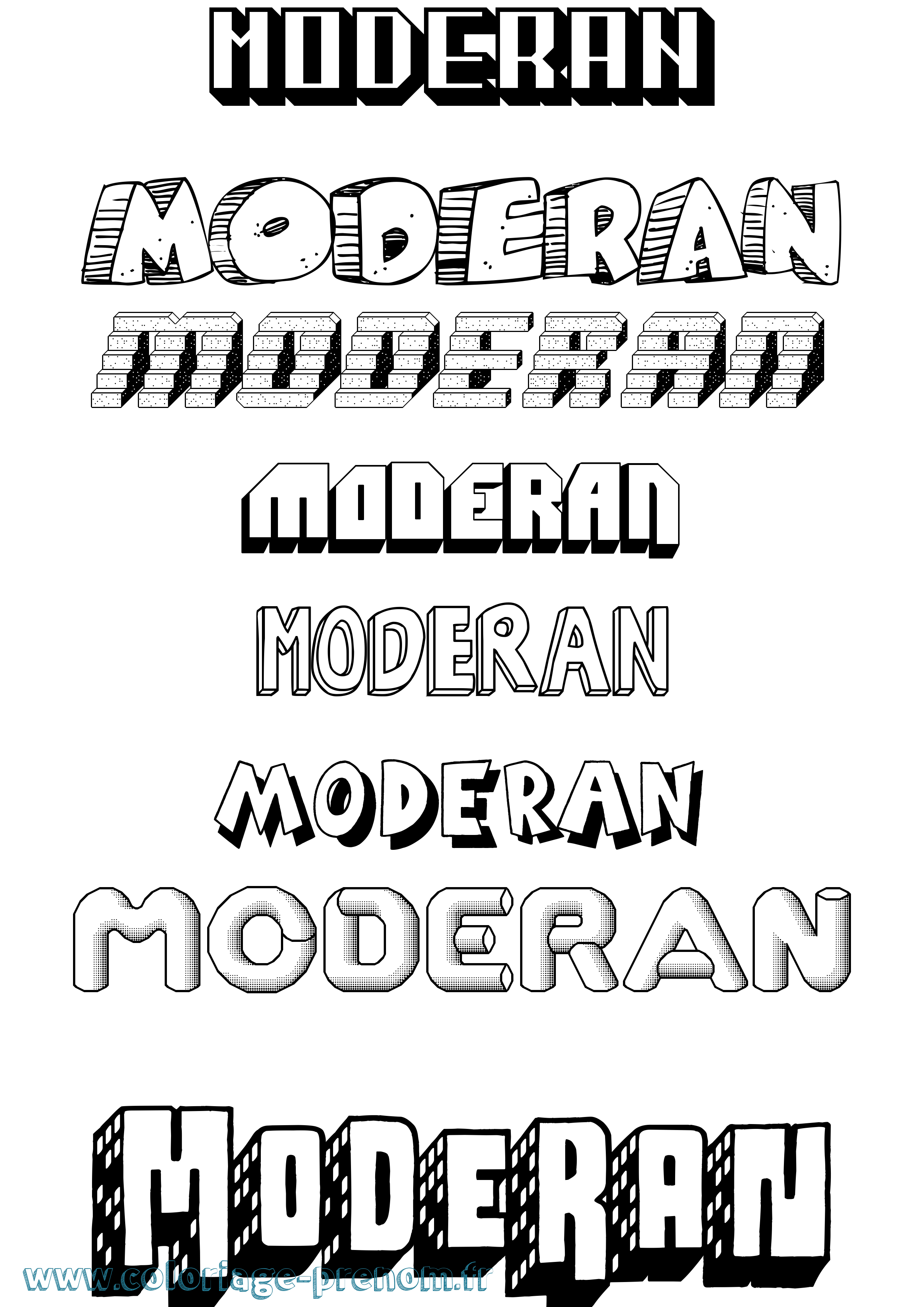 Coloriage Moderan Effet 3D Coloriage prénom Moderan Effet 3D