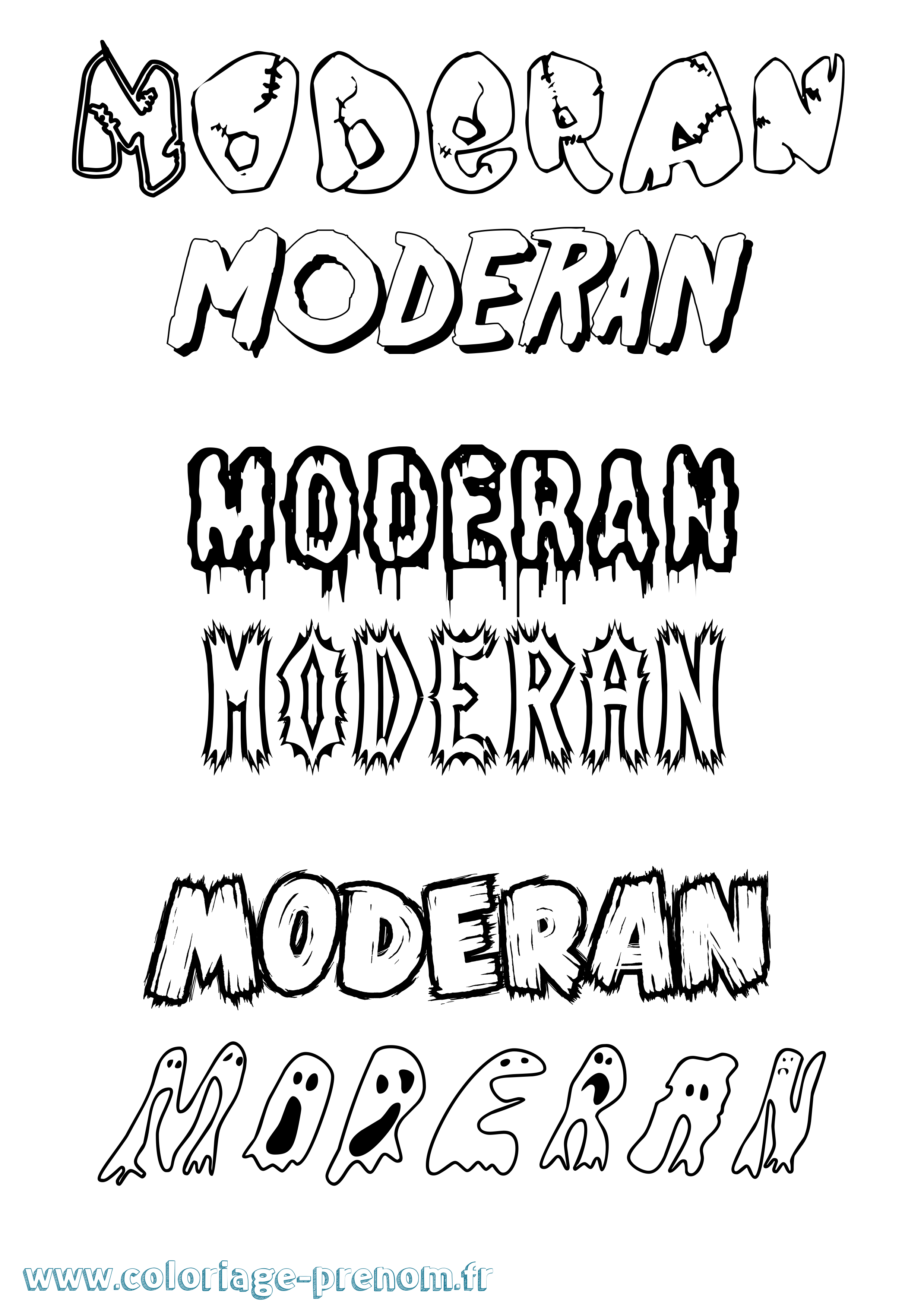 Coloriage Moderan Frisson Coloriage prénom Moderan Frisson