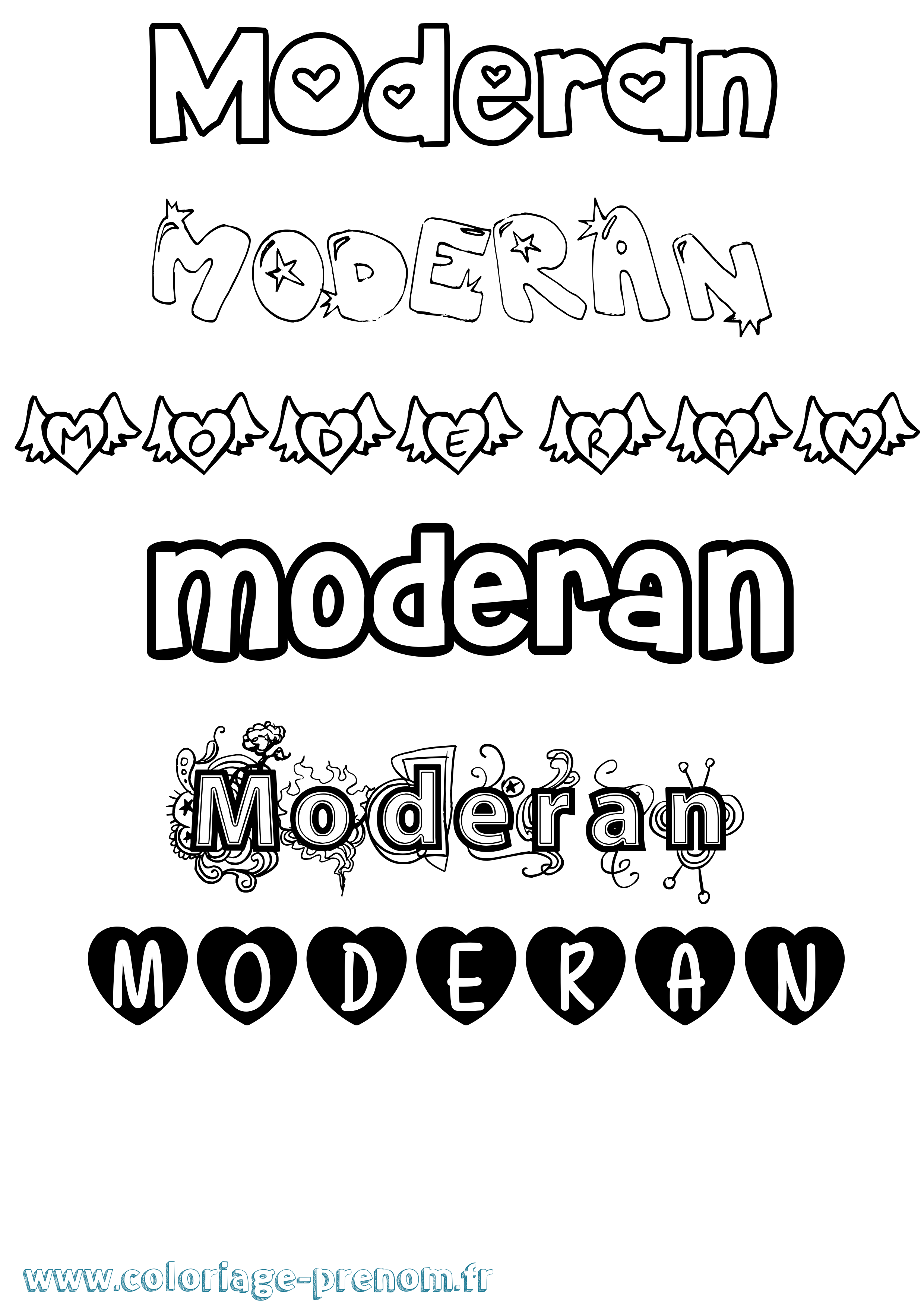 Coloriage Moderan Girly Coloriage prénom Moderan Girly