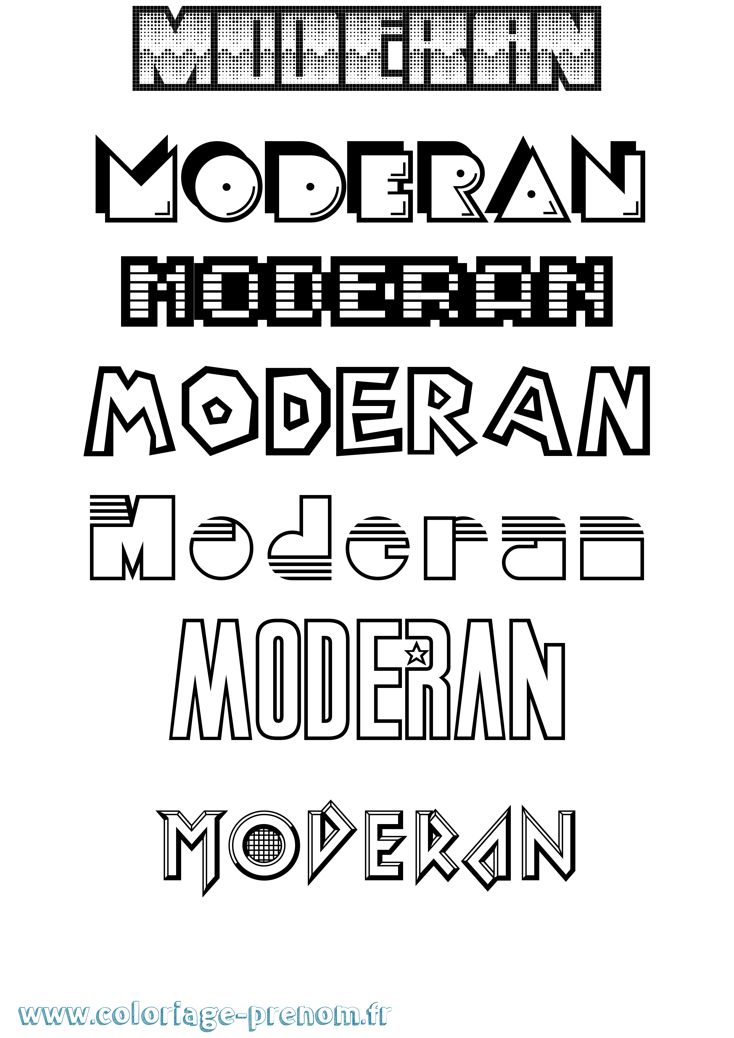 Coloriage Moderan Jeux Vidéos Coloriage prénom Moderan Jeux Vidéos