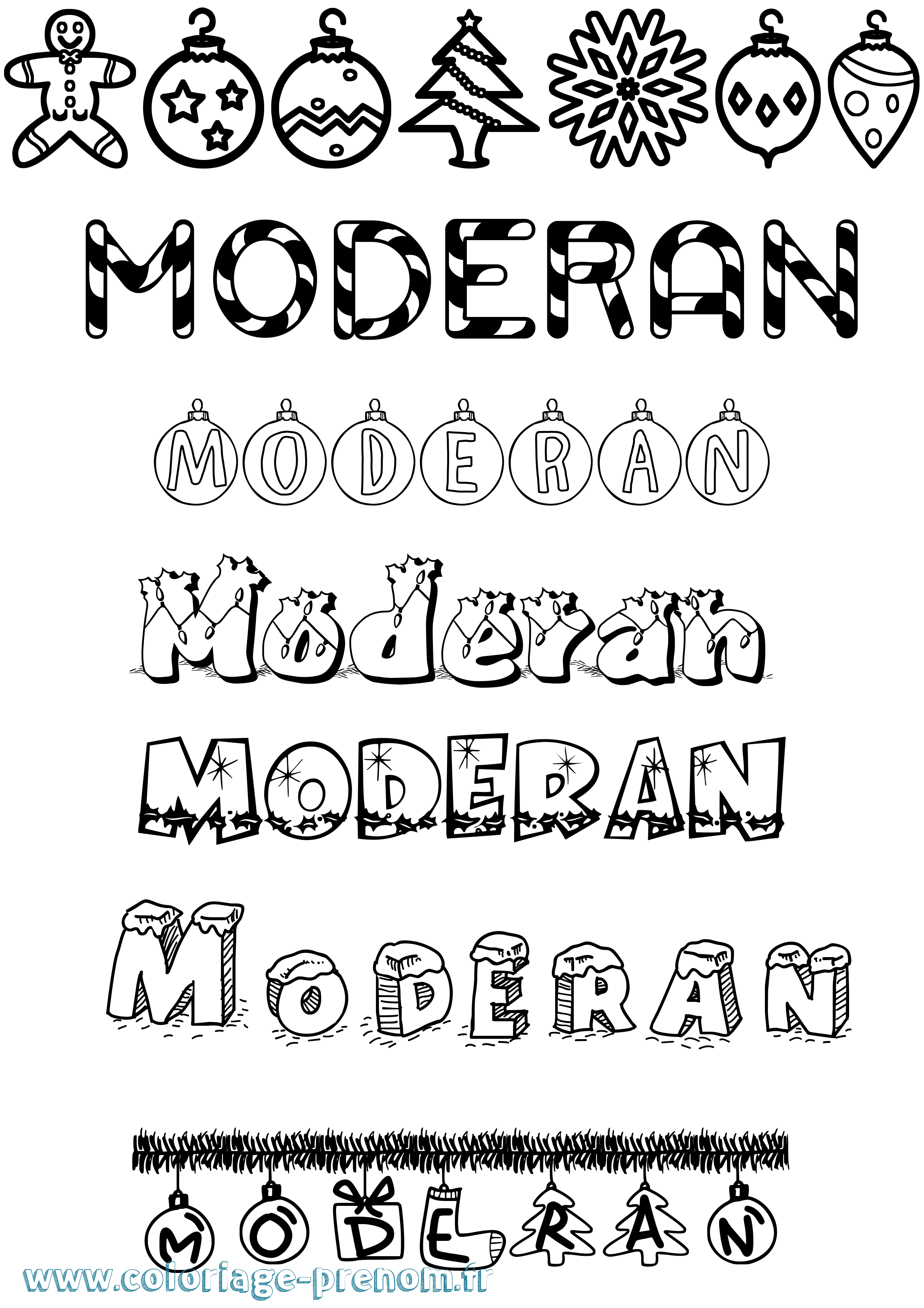 Coloriage Moderan Noël Coloriage prénom Moderan Noël