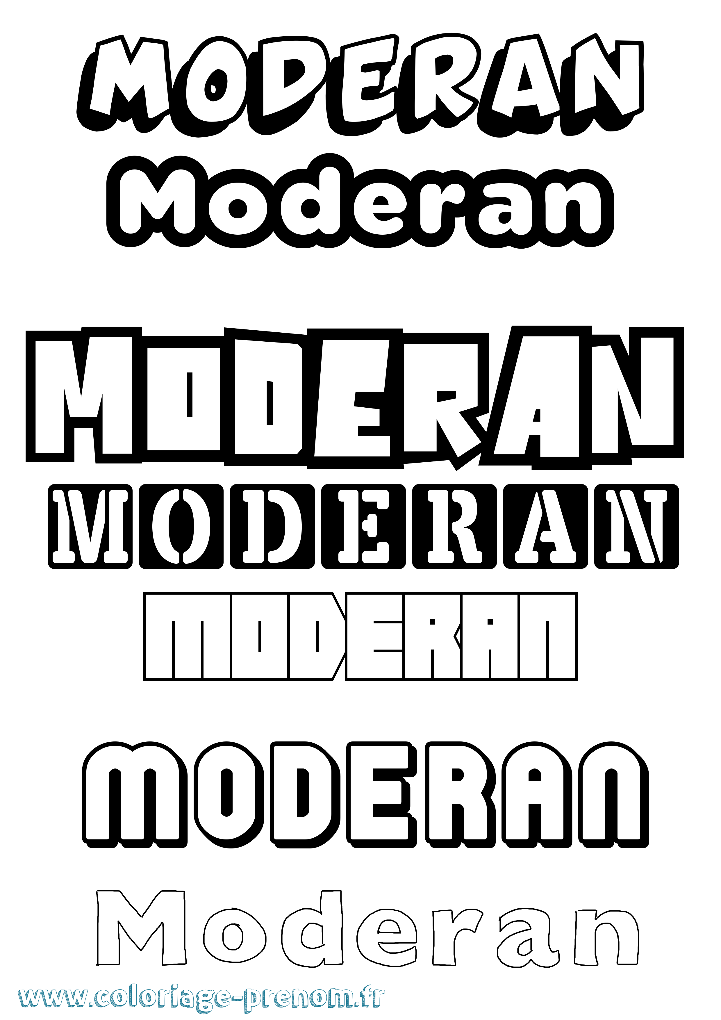 Coloriage Moderan Simple Coloriage prénom Moderan Simple